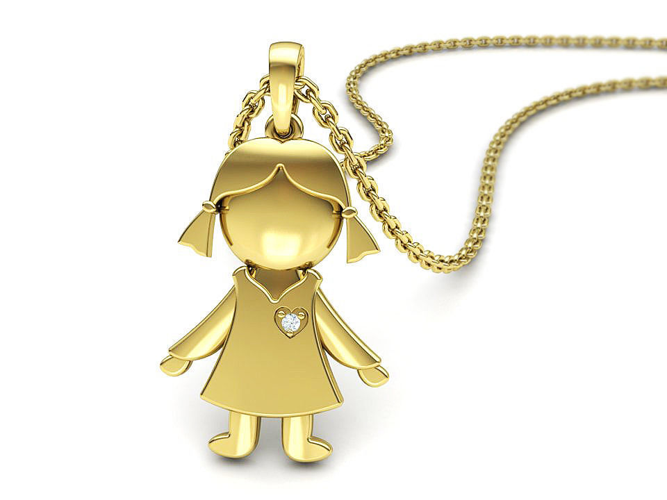 GIRL and BOY PENDANTS BIRTH NECKLACES CHILD PENDANT 3D Model Collection_7