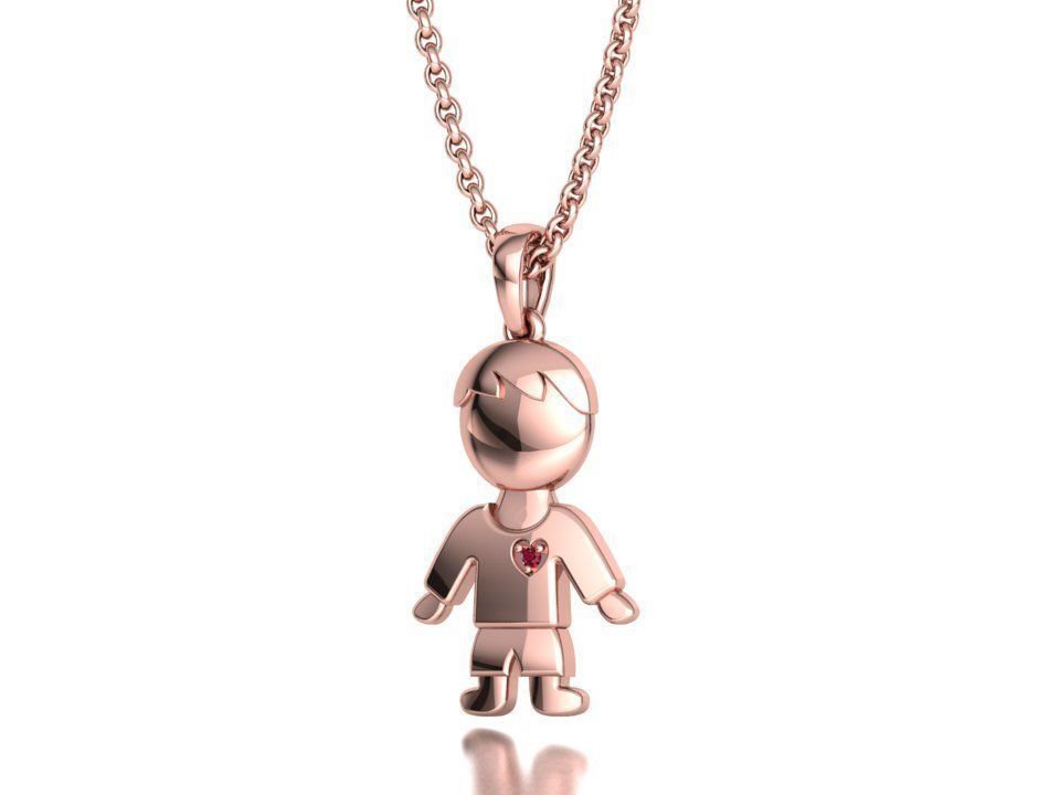 GIRL and BOY PENDANTS BIRTH NECKLACES CHILD PENDANT 3D Model Collection_26