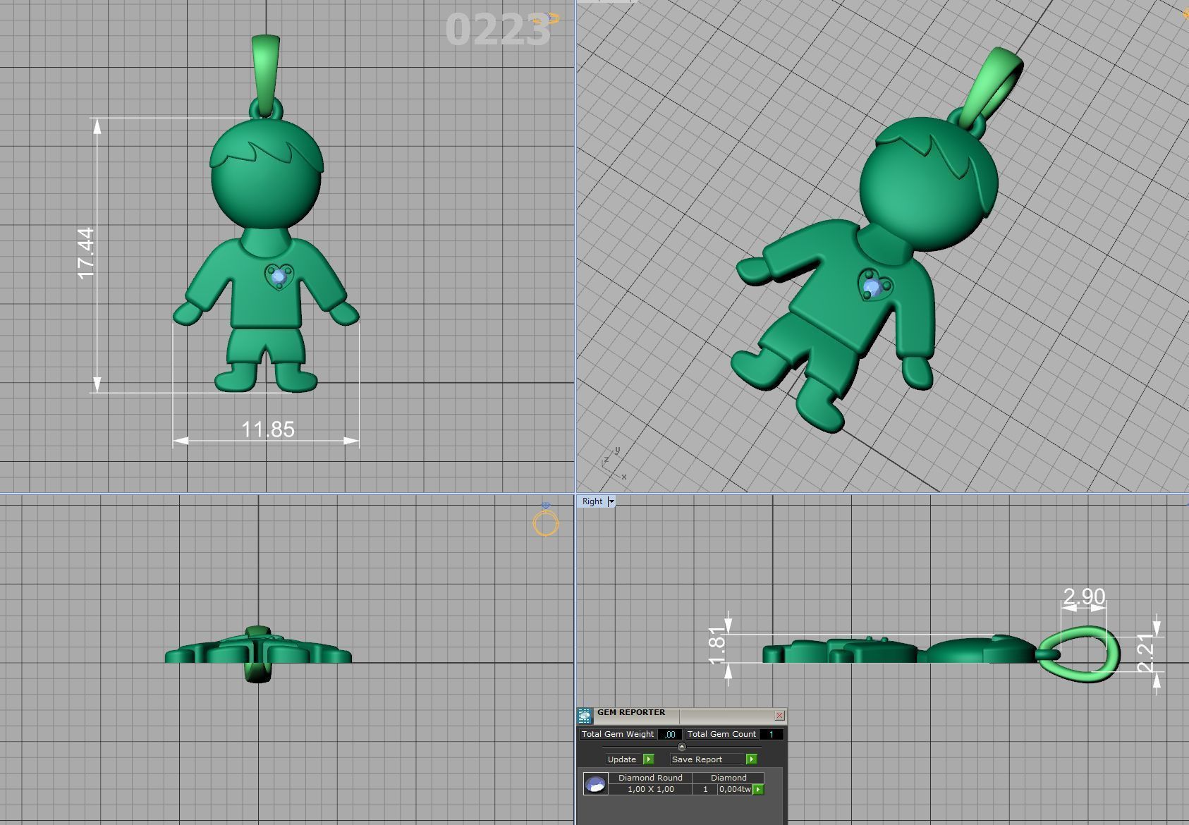 GIRL and BOY PENDANTS BIRTH NECKLACES CHILD PENDANT 3D Model Collection_24