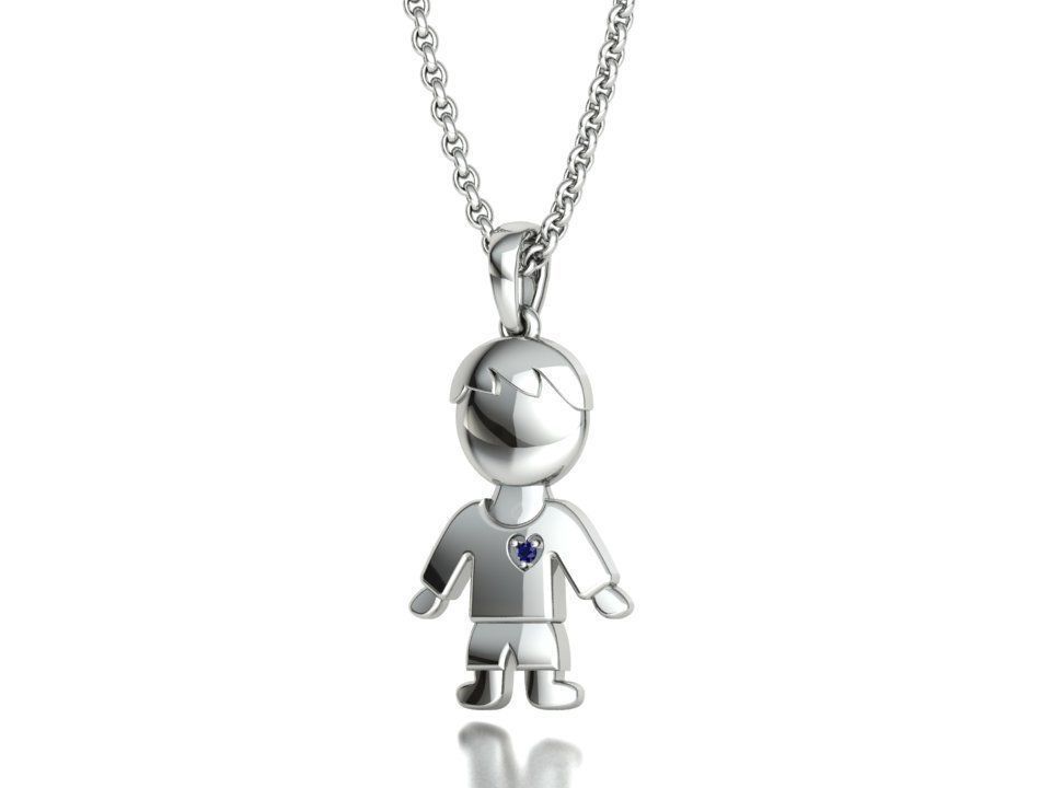 GIRL and BOY PENDANTS BIRTH NECKLACES CHILD PENDANT 3D Model Collection_31