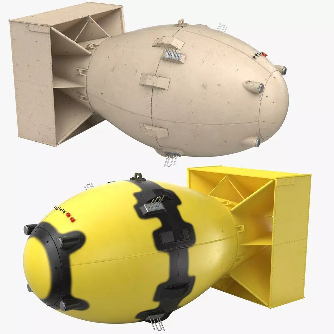 Fat Man Nuclear Bomb Collection 3D Model Pack