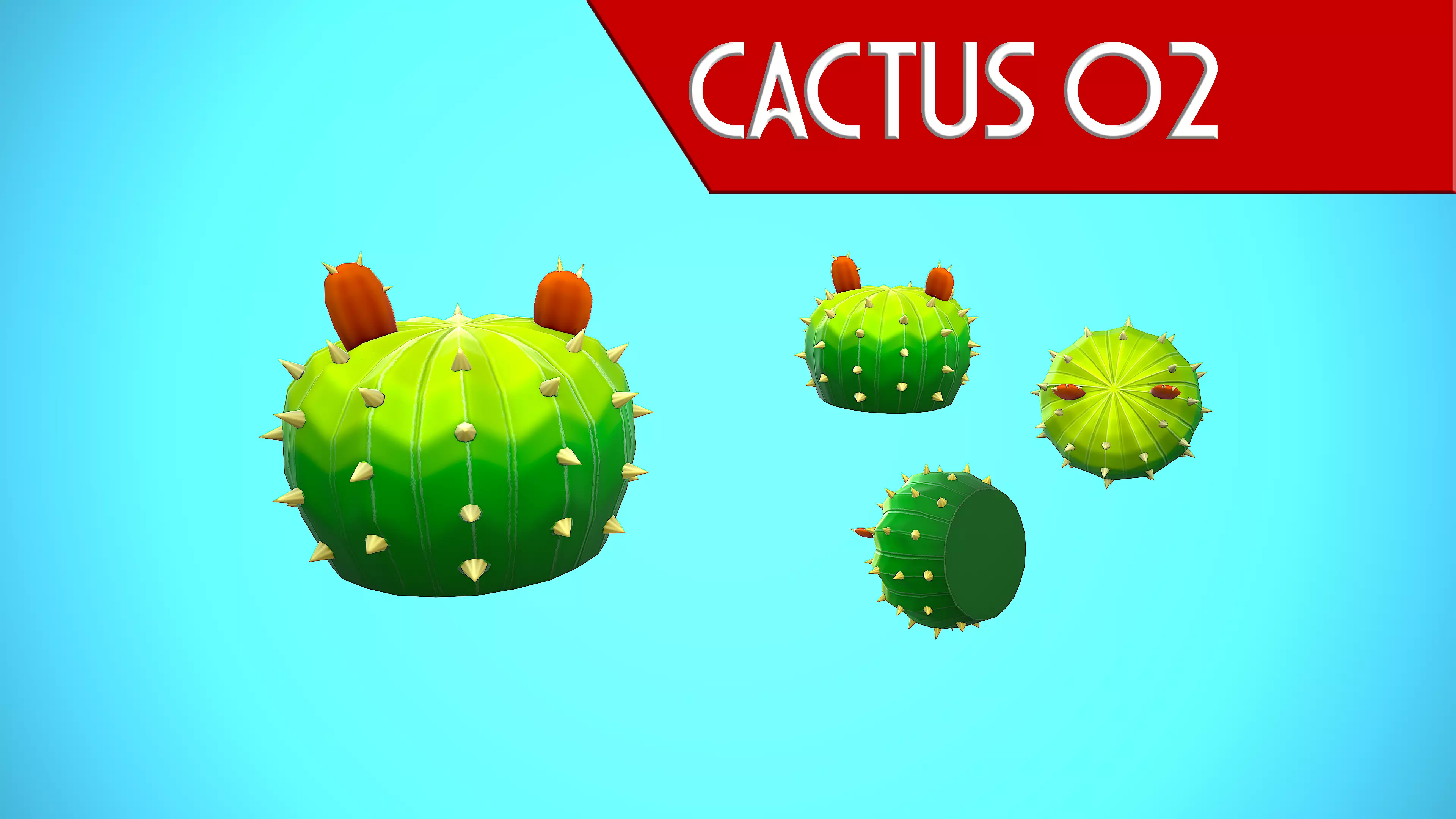 CACTUS 02 CARTOON STYLIZED Low-poly 3D model_0