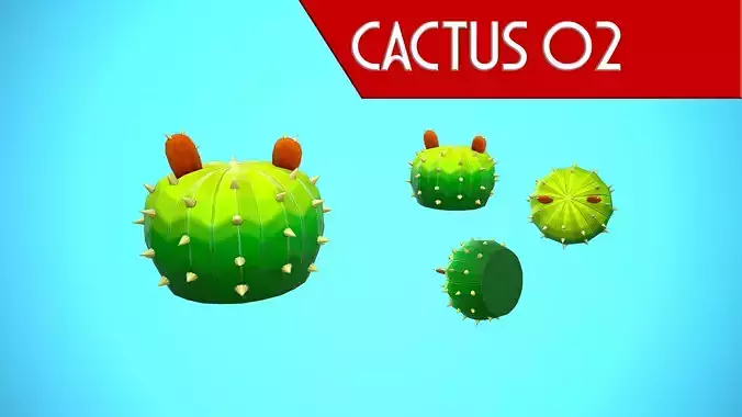 CACTUS 02 CARTOON STYLIZED Low-poly 3D model