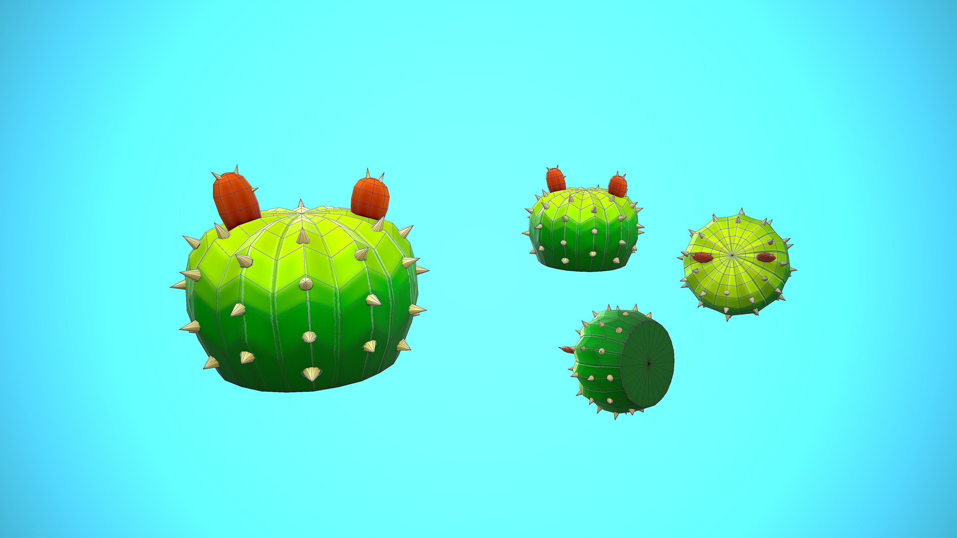 CACTUS 02 CARTOON STYLIZED Low-poly 3D model_4