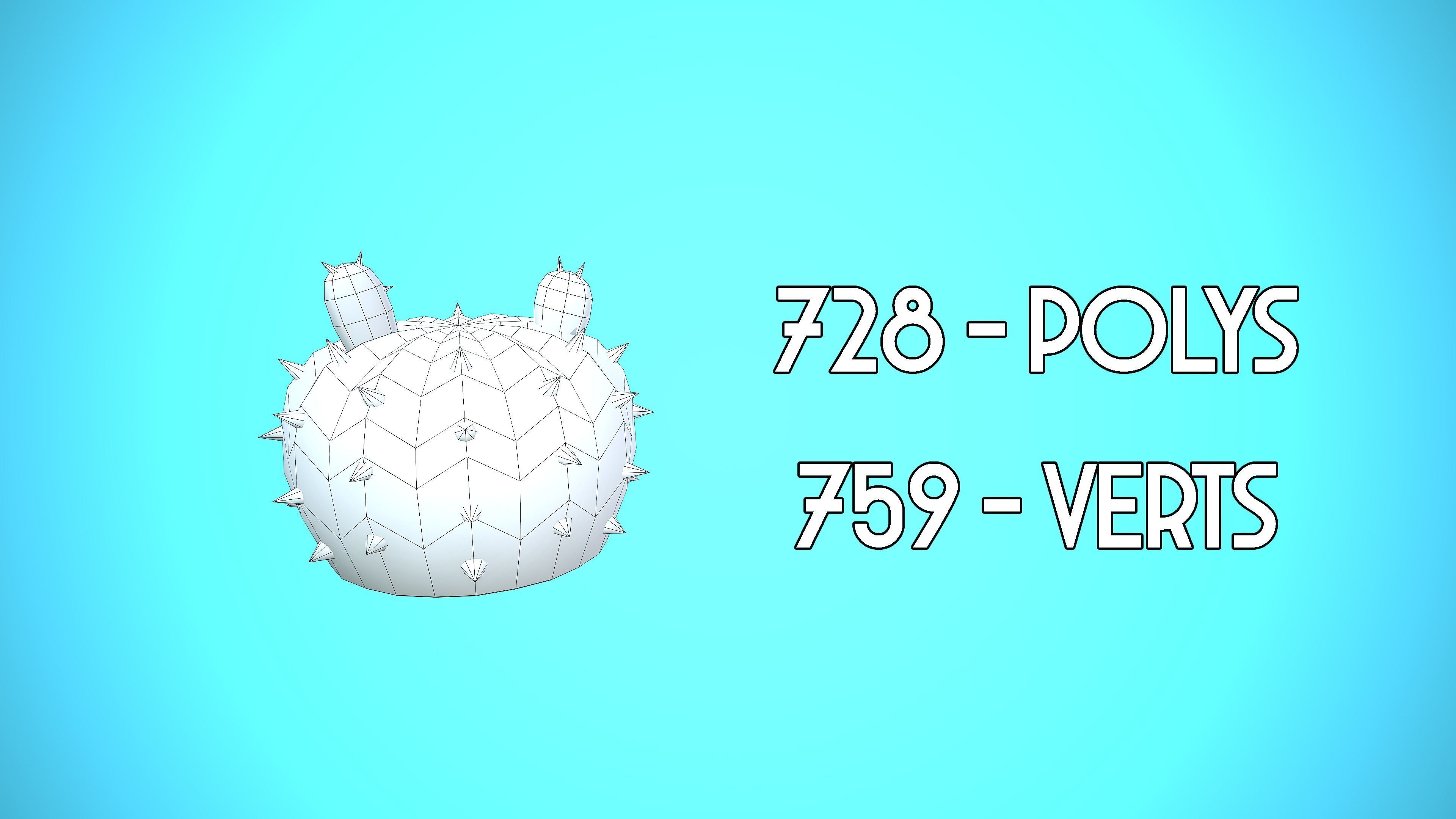 CACTUS 02 CARTOON STYLIZED Low-poly 3D model_2