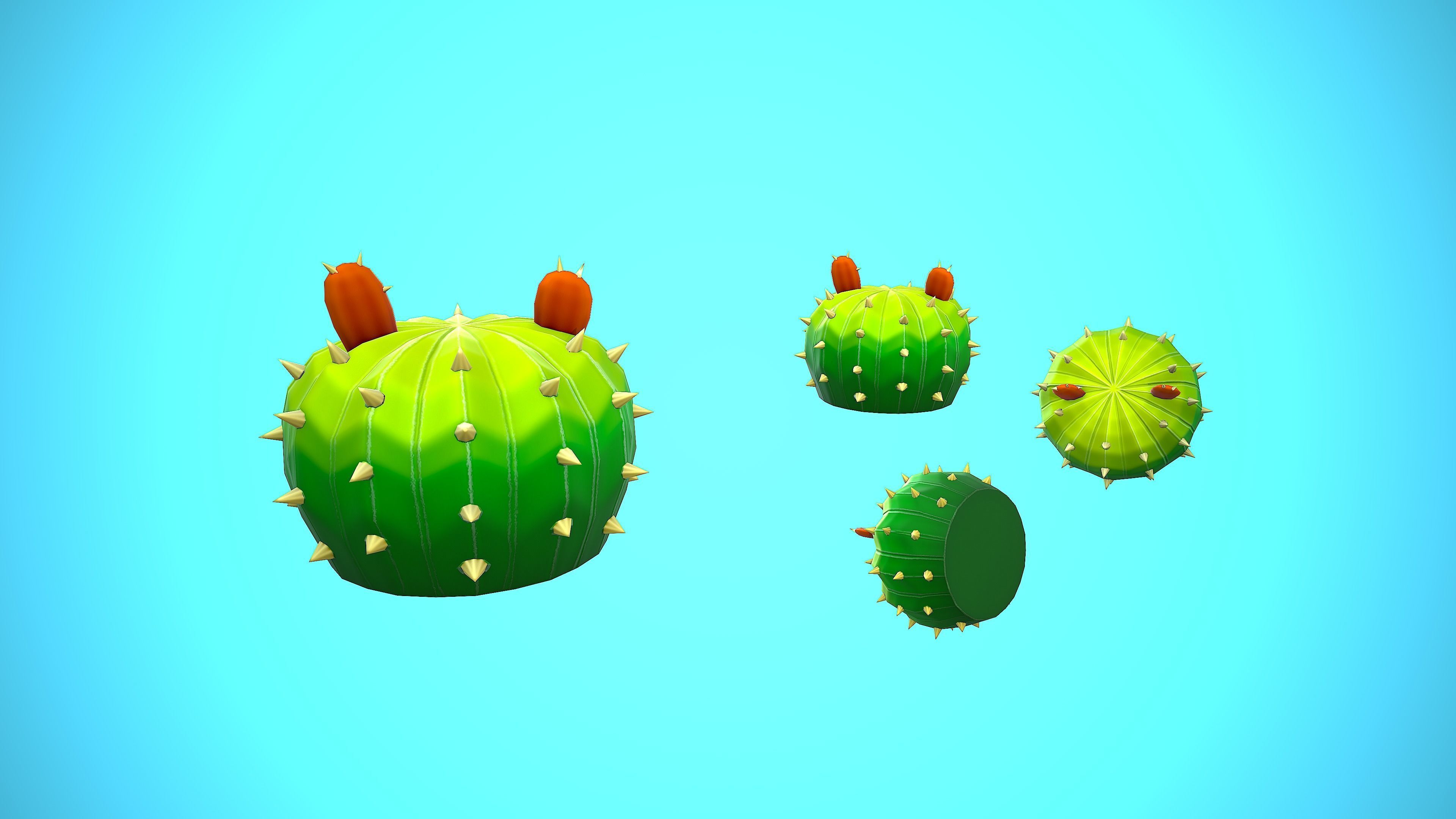 CACTUS 02 CARTOON STYLIZED Low-poly 3D model_3