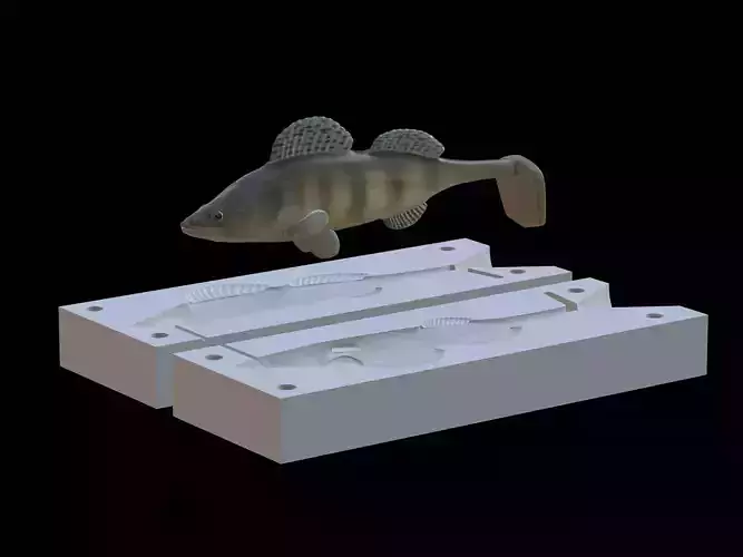 Am bait zander pikeperch 13cm hoof form for predator fishing 3D print model