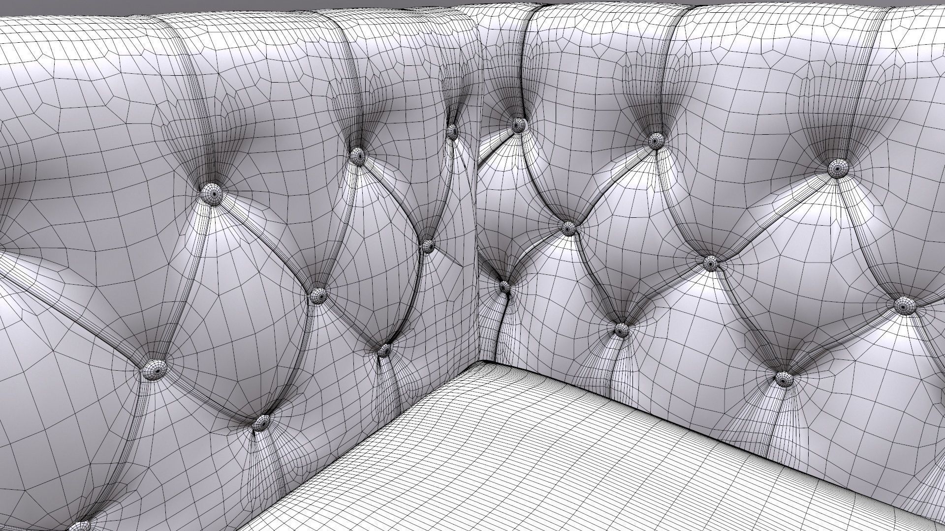 Chesterfield Three Seater Sofa 3D model_18