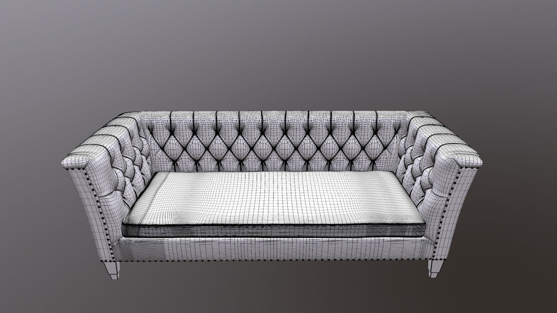 Chesterfield Three Seater Sofa 3D model_15
