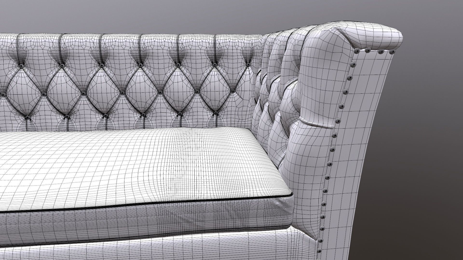 Chesterfield Three Seater Sofa 3D model_17