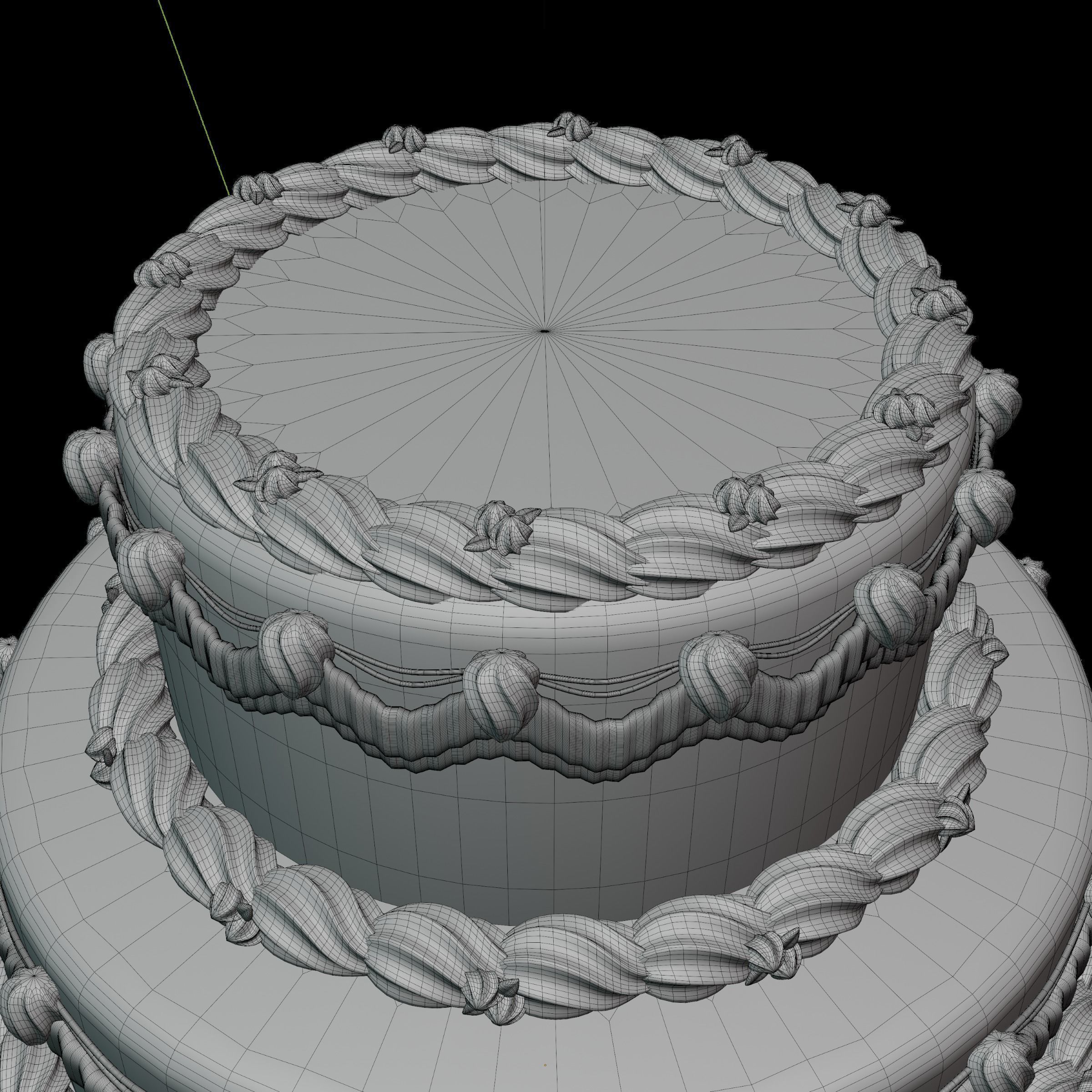 Wedding Cake Low-poly 3D model_5