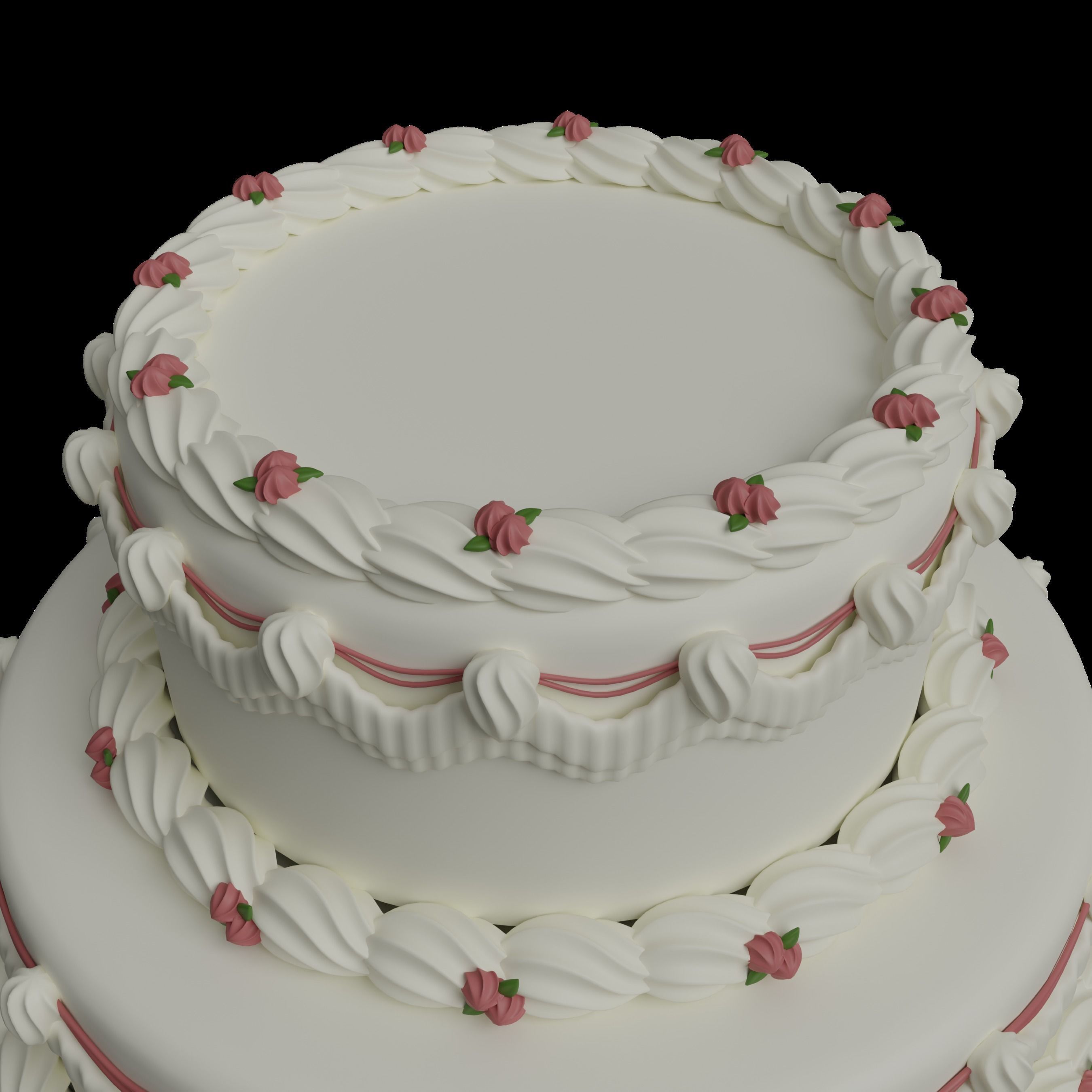 Wedding Cake Low-poly 3D model_4