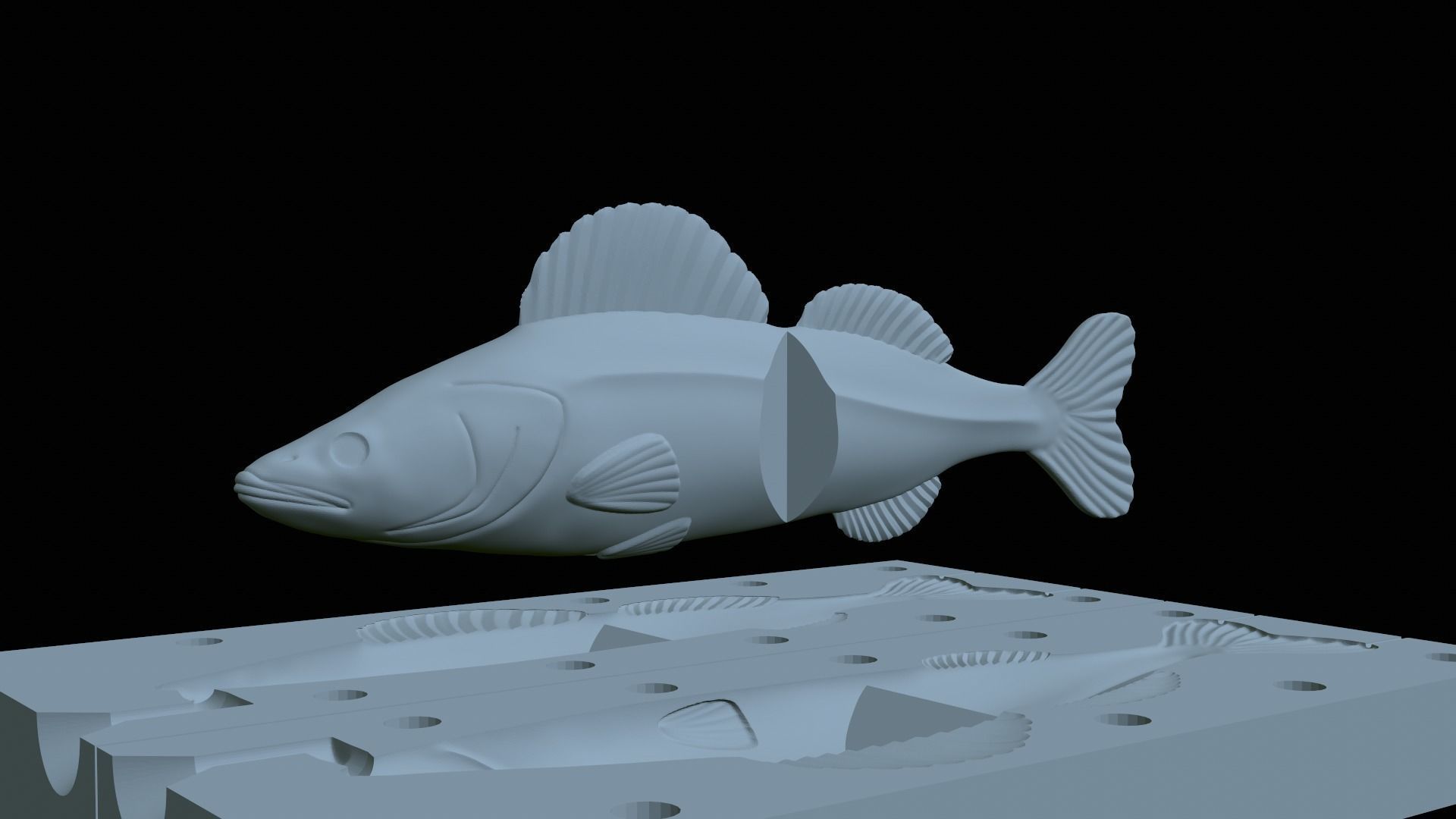 Am bait pikeperch  fish 13cm breaking form for predator fishing 3D print model_1