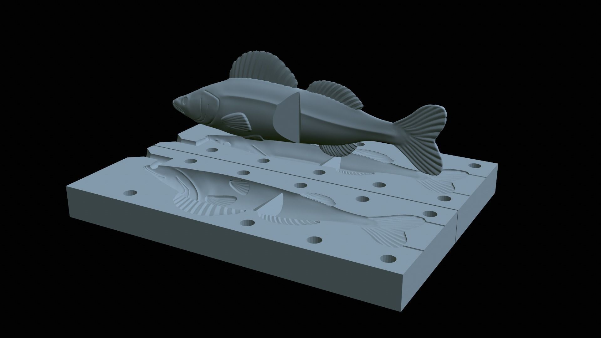 Am bait pikeperch  fish 13cm breaking form for predator fishing 3D print model_14