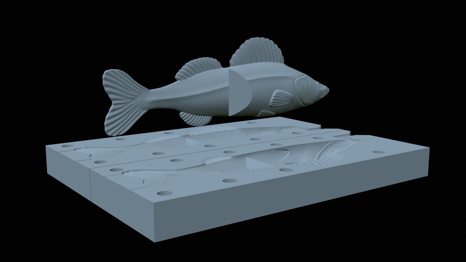 Am bait pikeperch  fish 13cm breaking form for predator fishing 3D print model_5