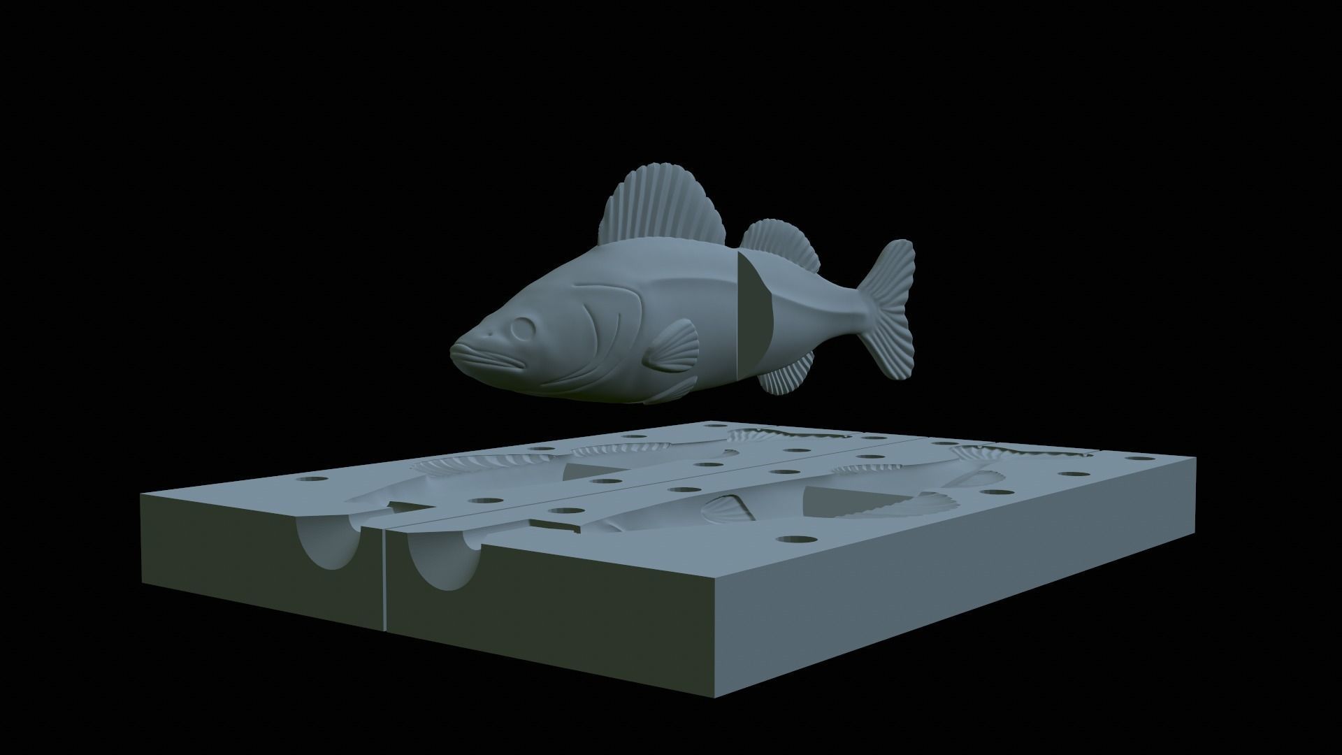 Am bait pikeperch  fish 13cm breaking form for predator fishing 3D print model_2