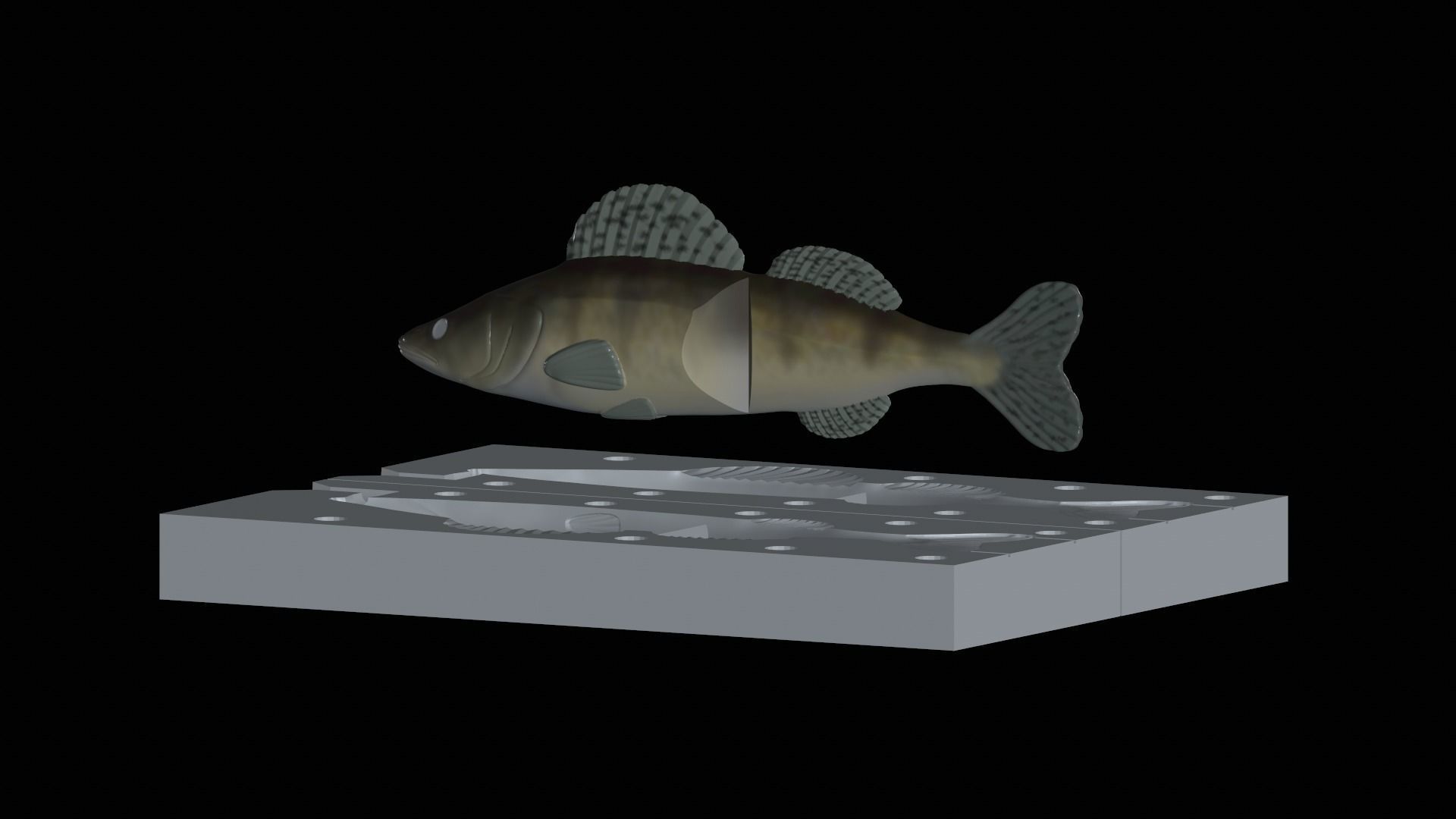 Am bait pikeperch  fish 13cm breaking form for predator fishing 3D print model_9