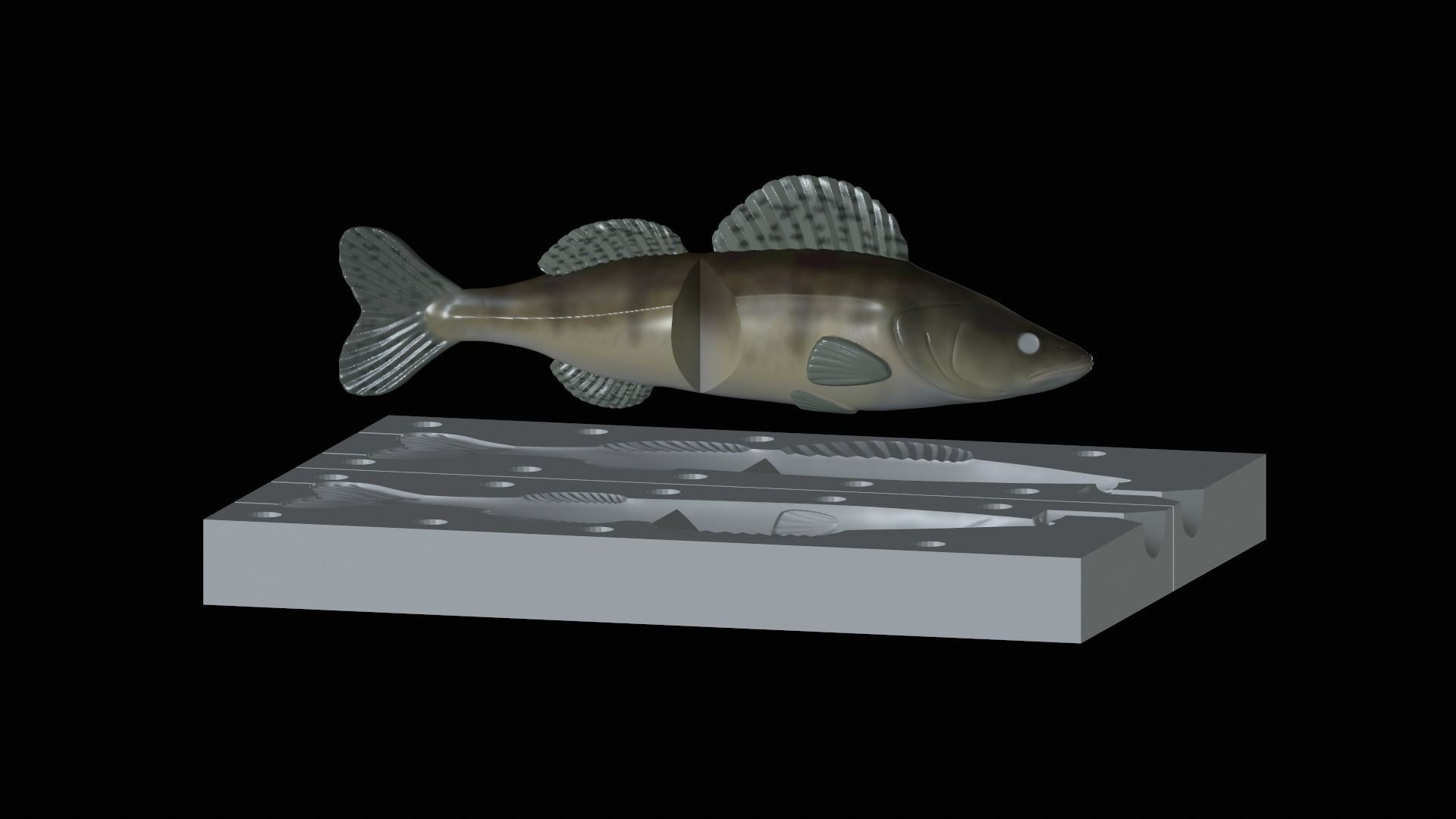Am bait pikeperch  fish 13cm breaking form for predator fishing 3D print model_12