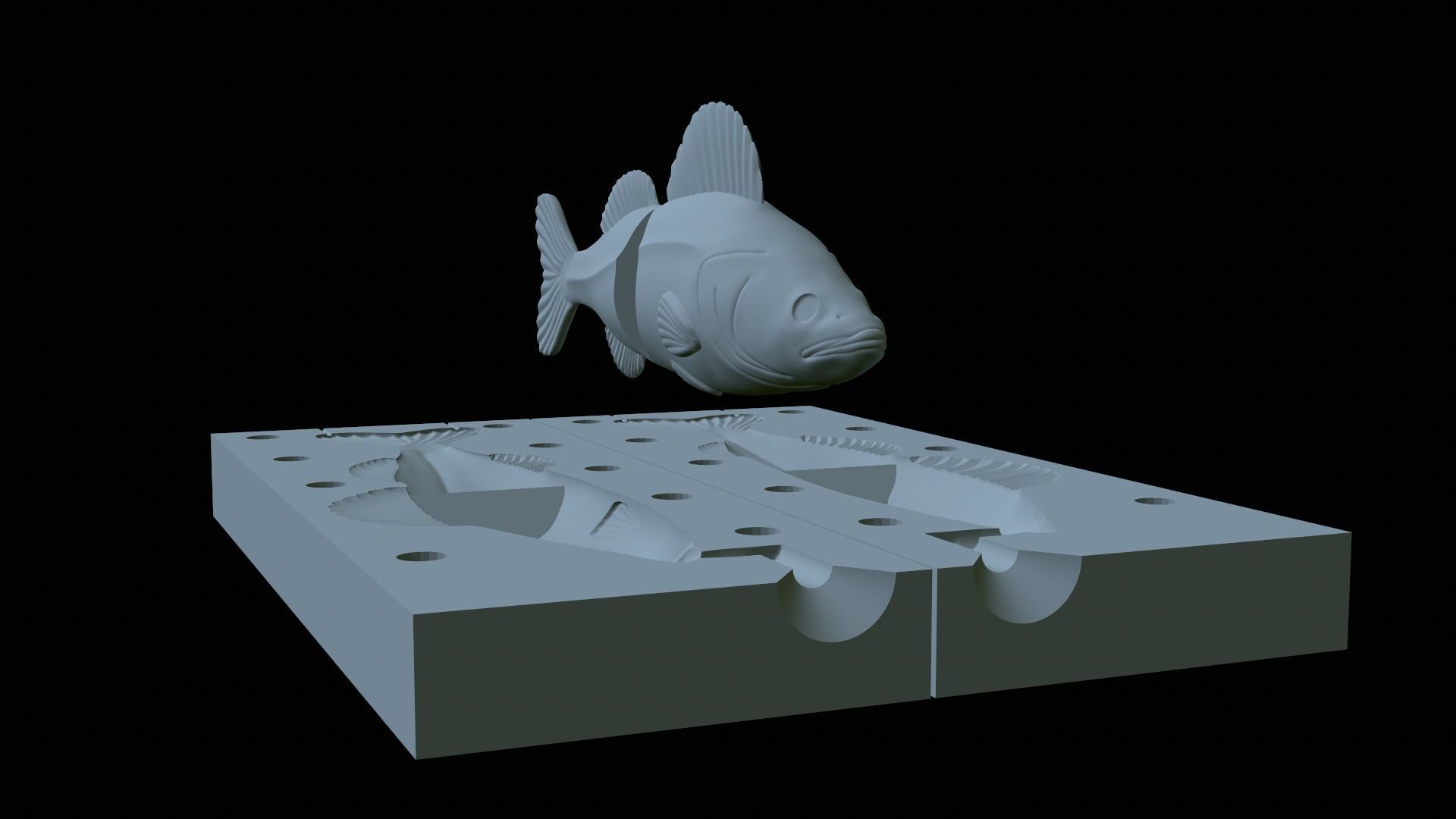 Am bait pikeperch  fish 13cm breaking form for predator fishing 3D print model_7