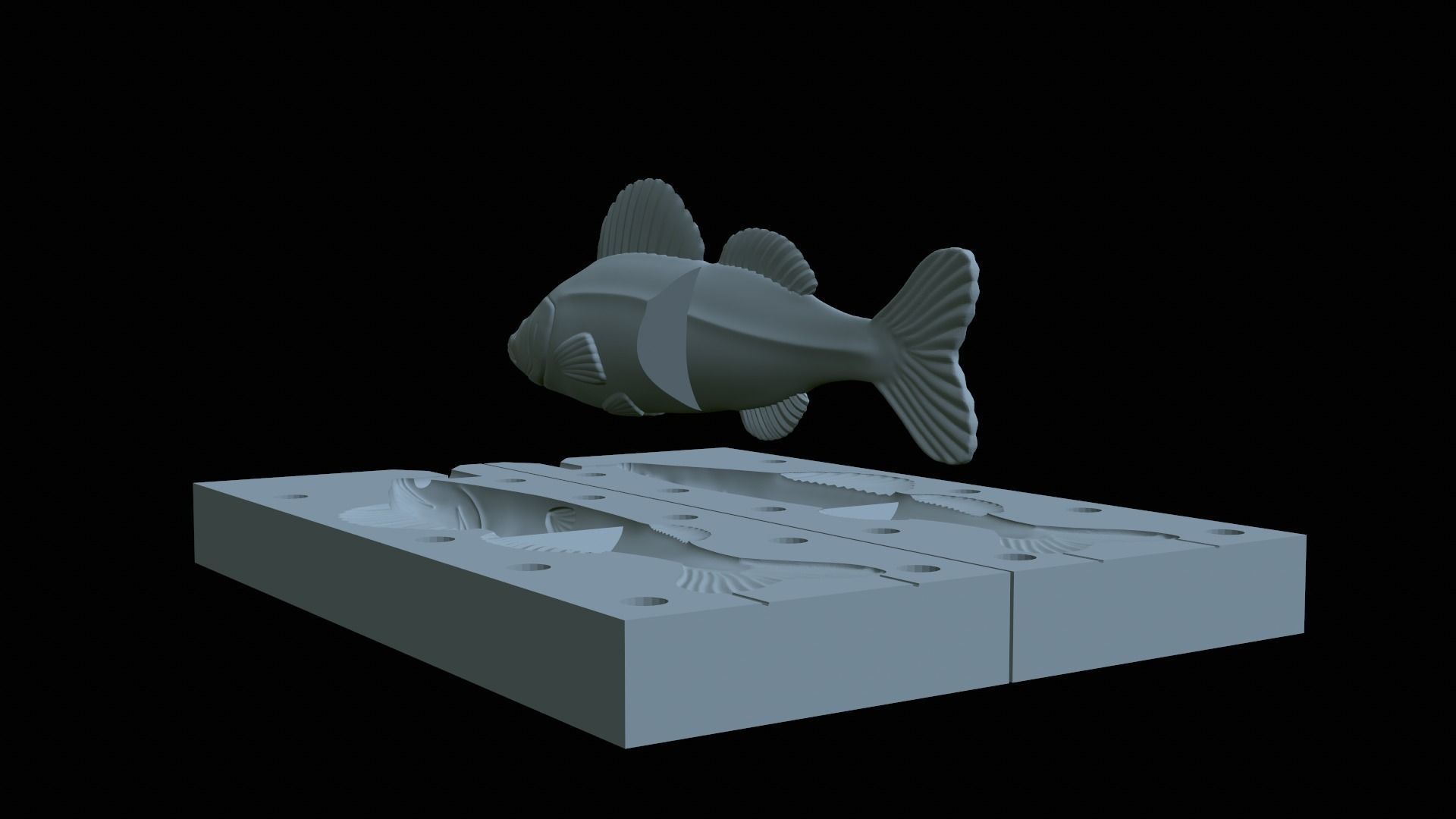 Am bait pikeperch  fish 13cm breaking form for predator fishing 3D print model_3