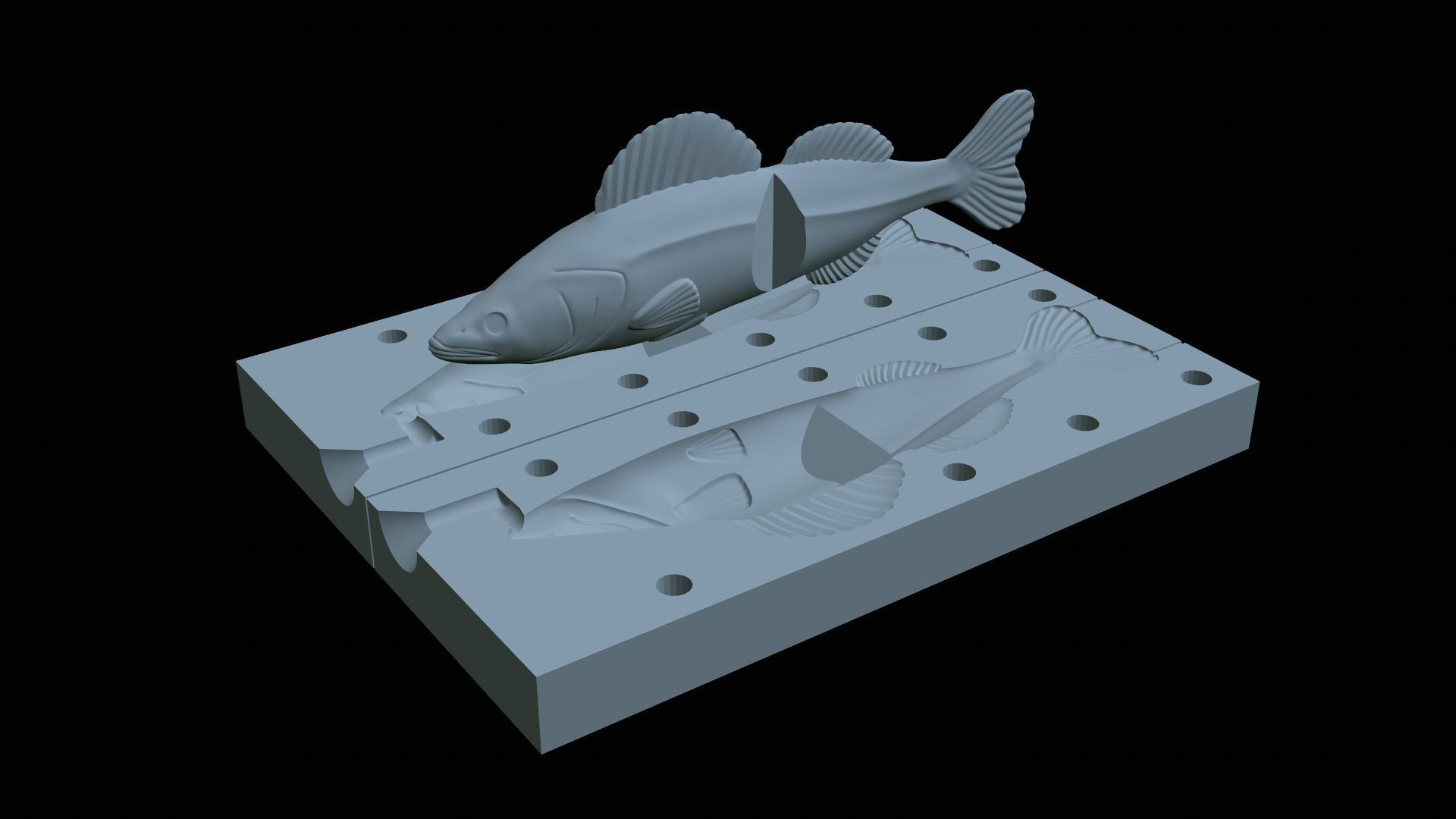 Am bait pikeperch  fish 13cm breaking form for predator fishing 3D print model_13