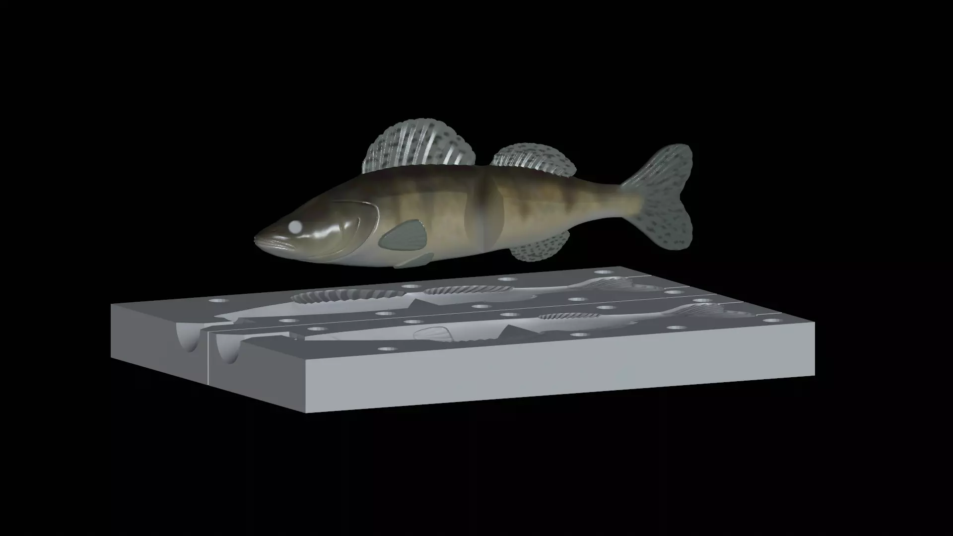 Am bait pikeperch  fish 13cm breaking form for predator fishing 3D print model_0