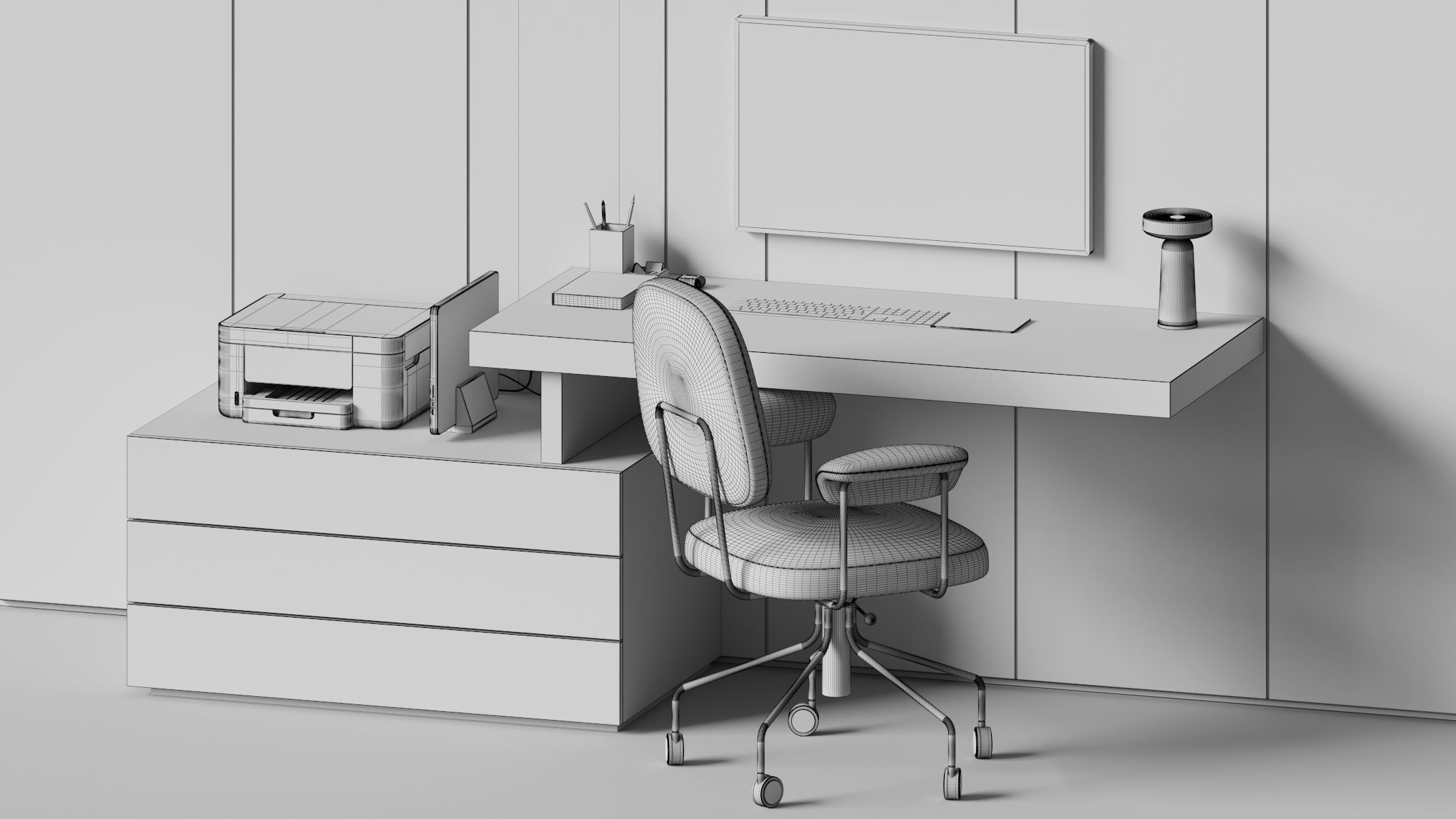 Office Workspace - 3 3D model_9