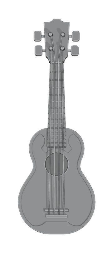 Game Asset Ukulele Guitar Low-poly 3D model_5