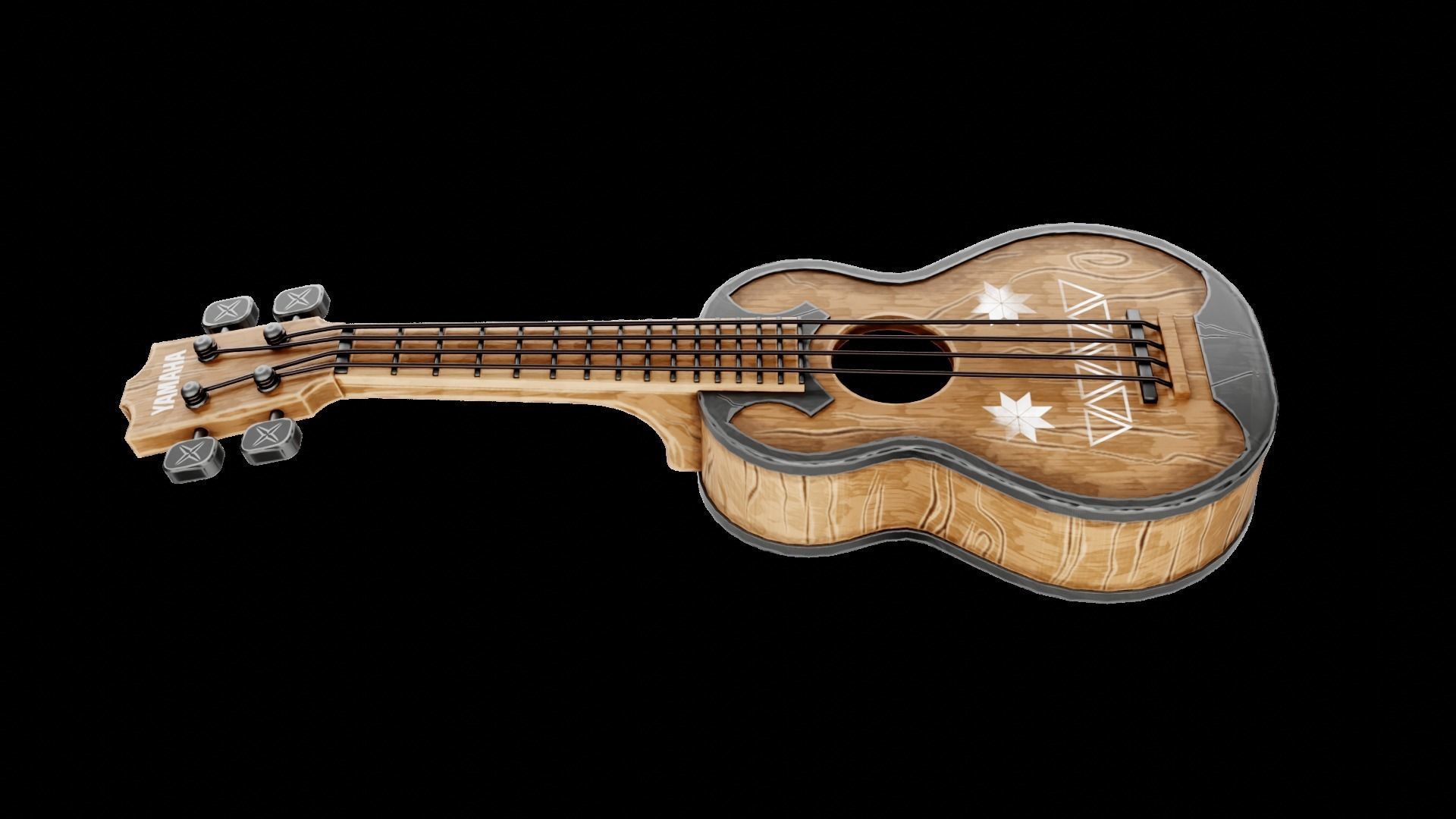 Game Asset Ukulele Guitar Low-poly 3D model_16
