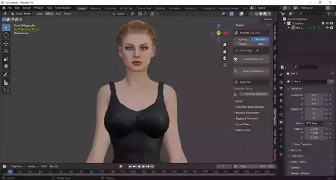 Realistic Sportive Beautiful Blond Girl Full Rigged for Blender