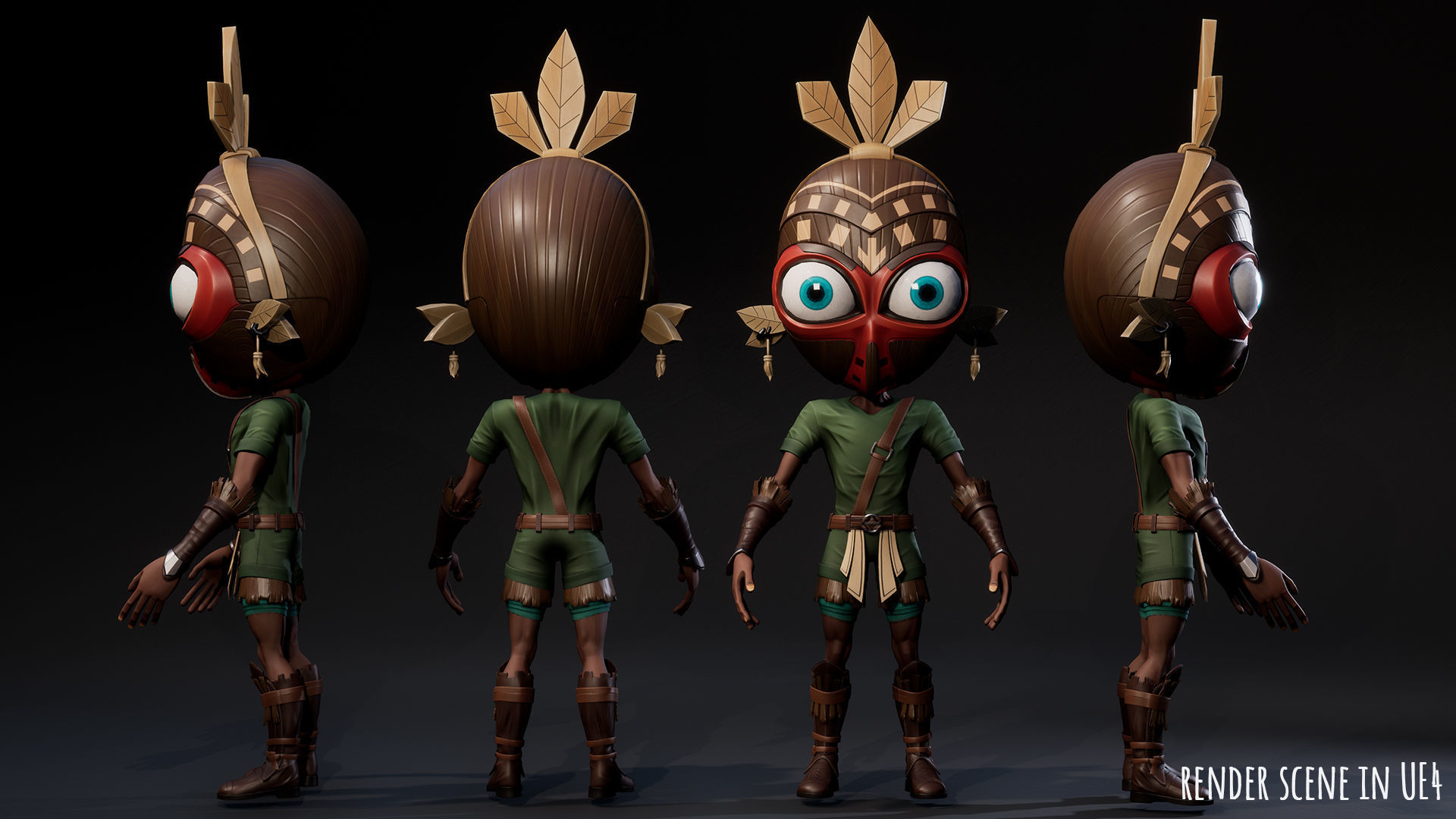 Stylized Druid 5 Low-poly 3D model_14