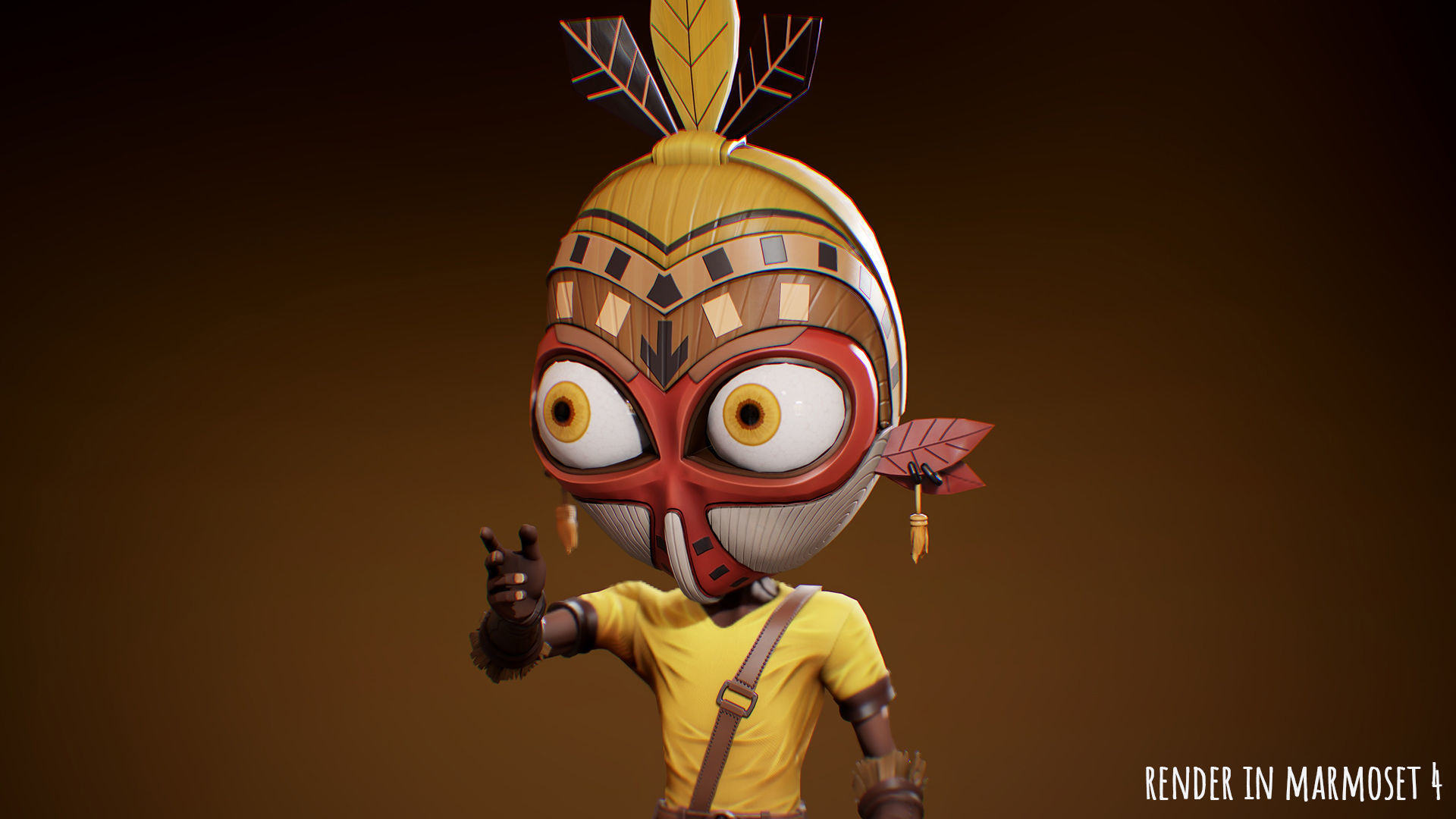 Stylized Druid 5 Low-poly 3D model_9