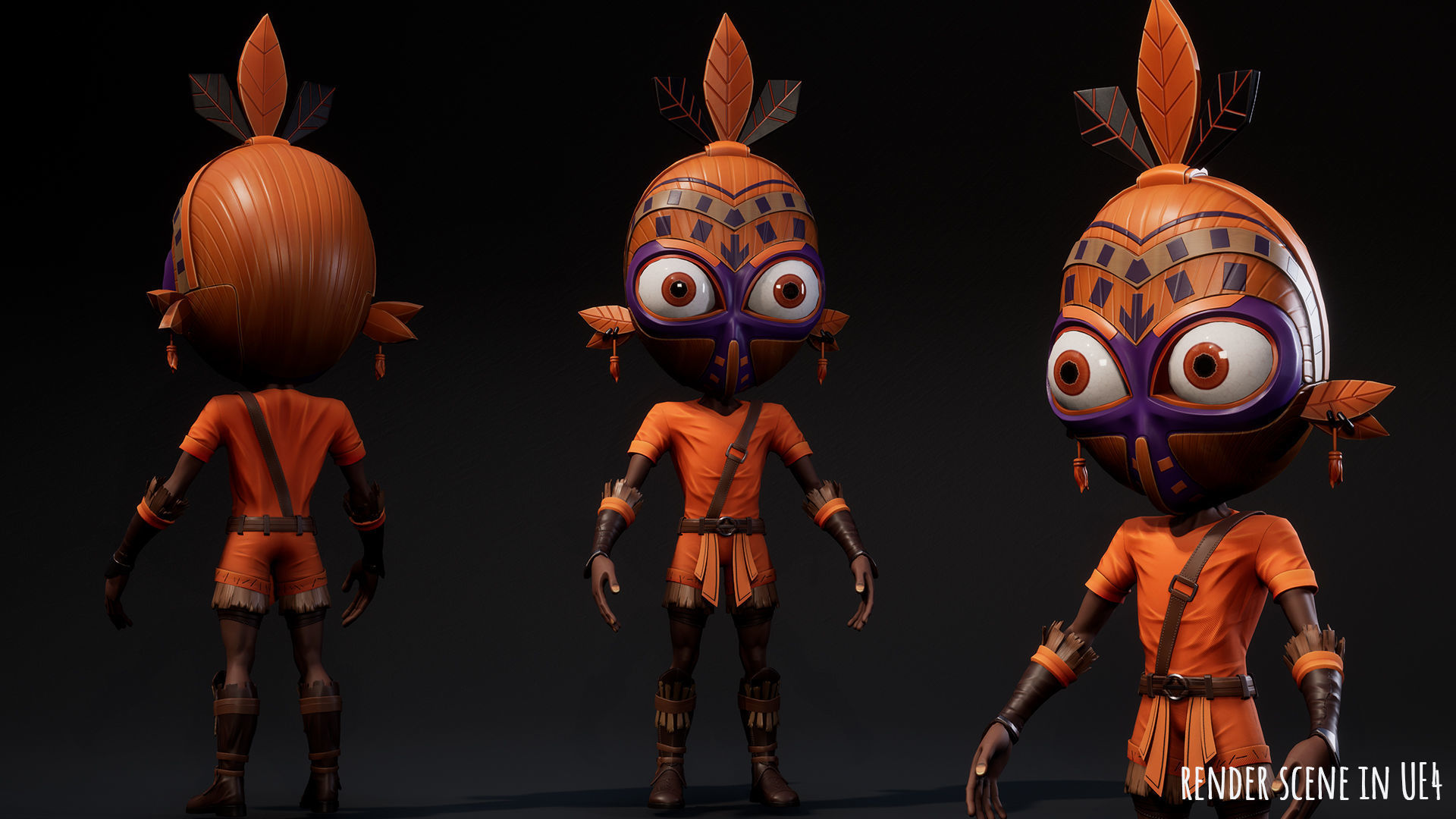 Stylized Druid 5 Low-poly 3D model_4