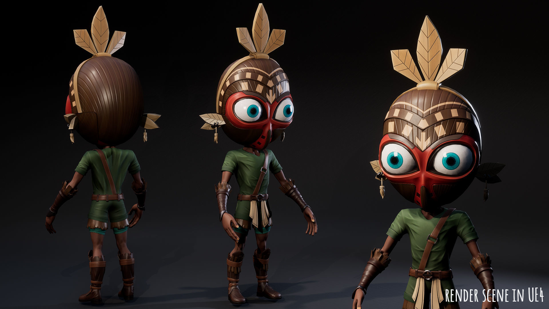 Stylized Druid 5 Low-poly 3D model_2