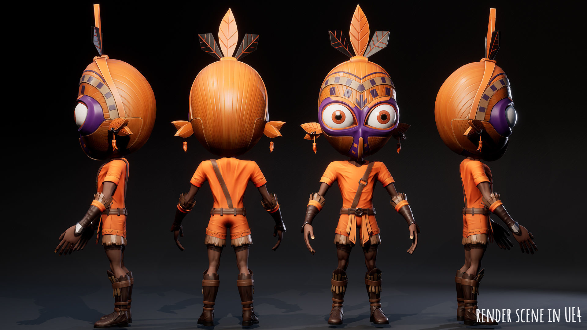 Stylized Druid 5 Low-poly 3D model_15