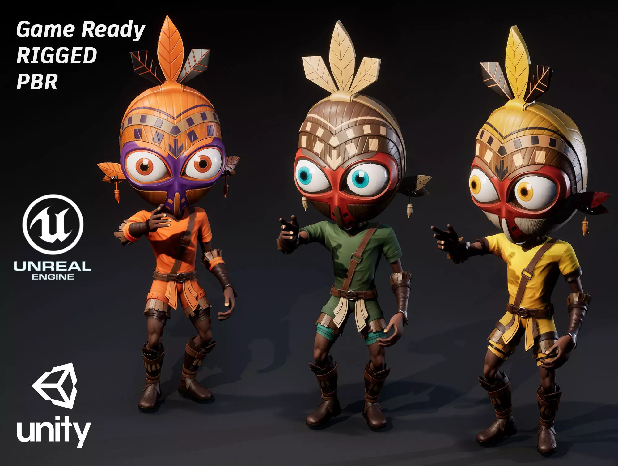 Stylized Druid 5 Low-poly 3D model_0