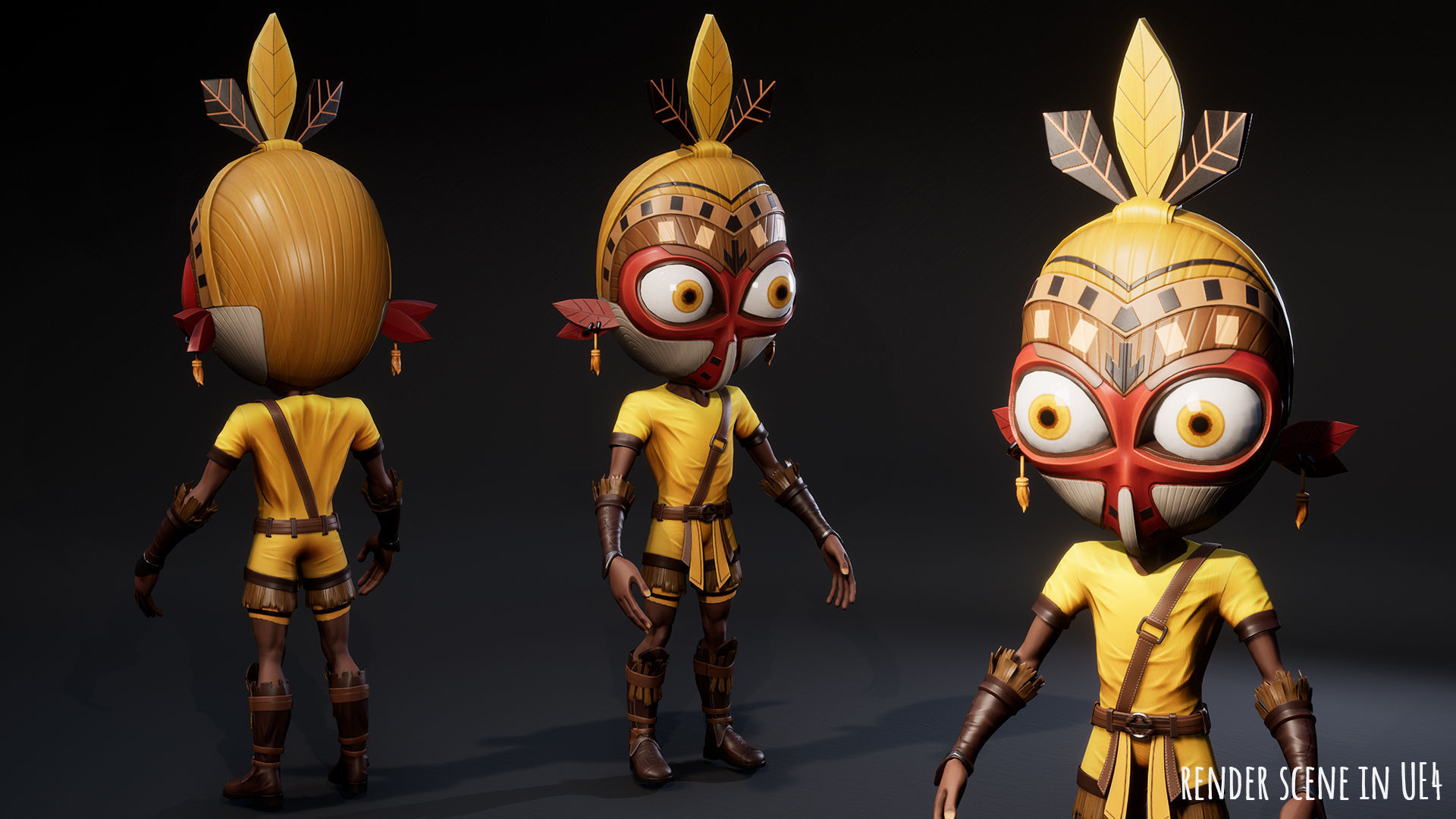 Stylized Druid 5 Low-poly 3D model_3