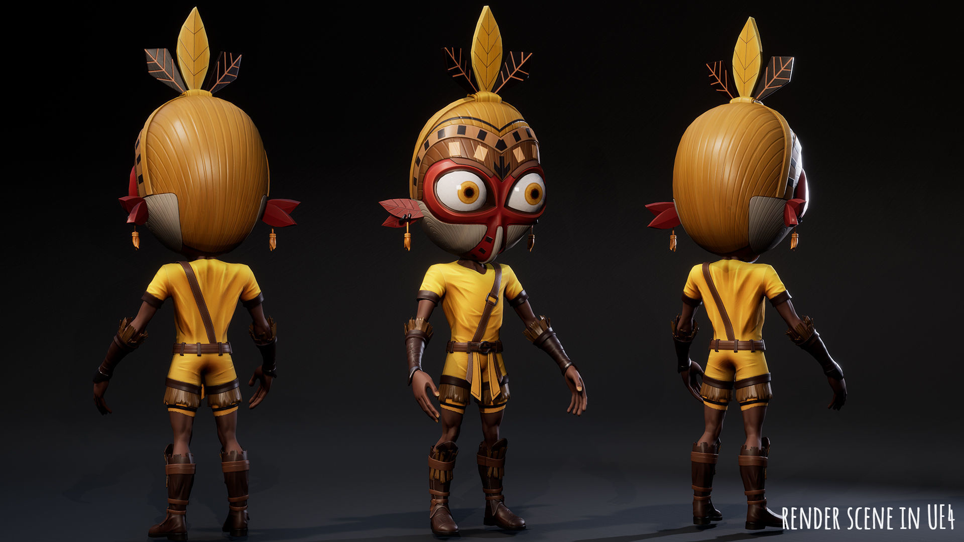 Stylized Druid 5 Low-poly 3D model_13