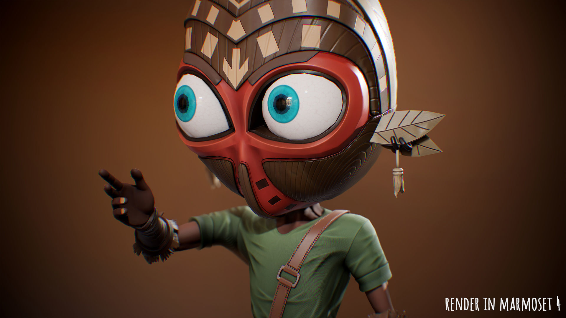 Stylized Druid 5 Low-poly 3D model_8