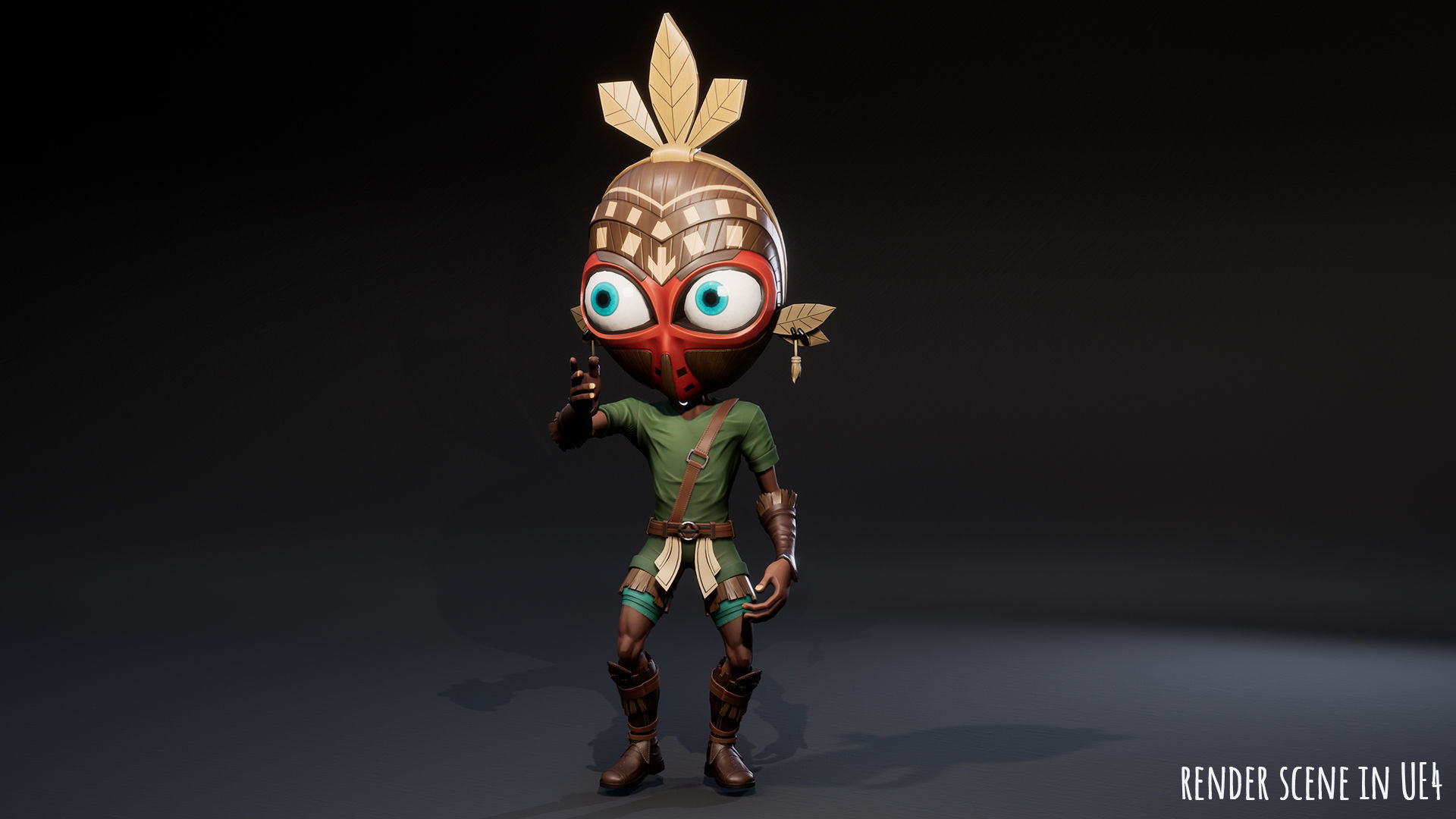 Stylized Druid 5 Low-poly 3D model_7