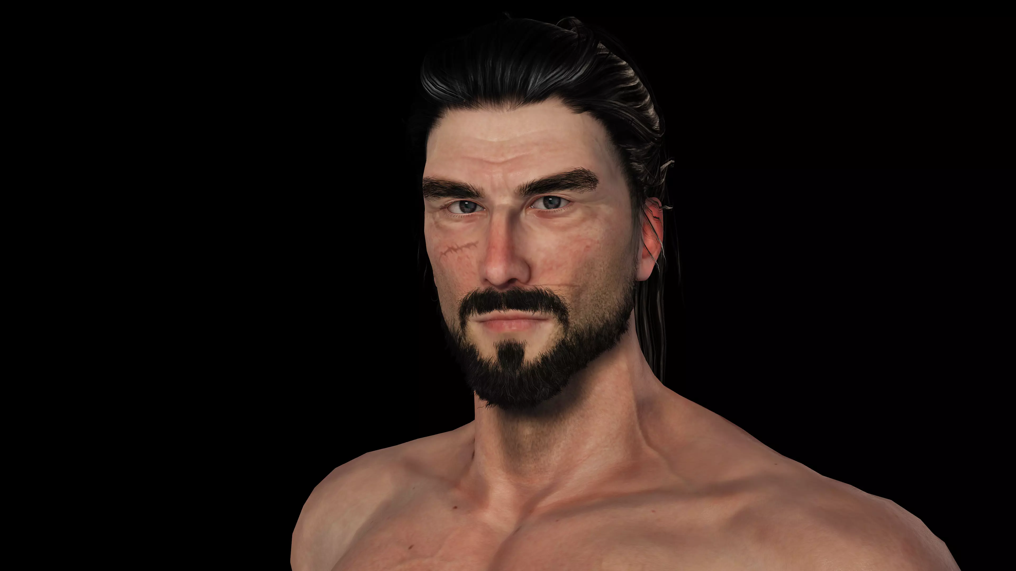 Realistic 3D Samurai Warrior Character Man for Blender Autodesk 3D model_0