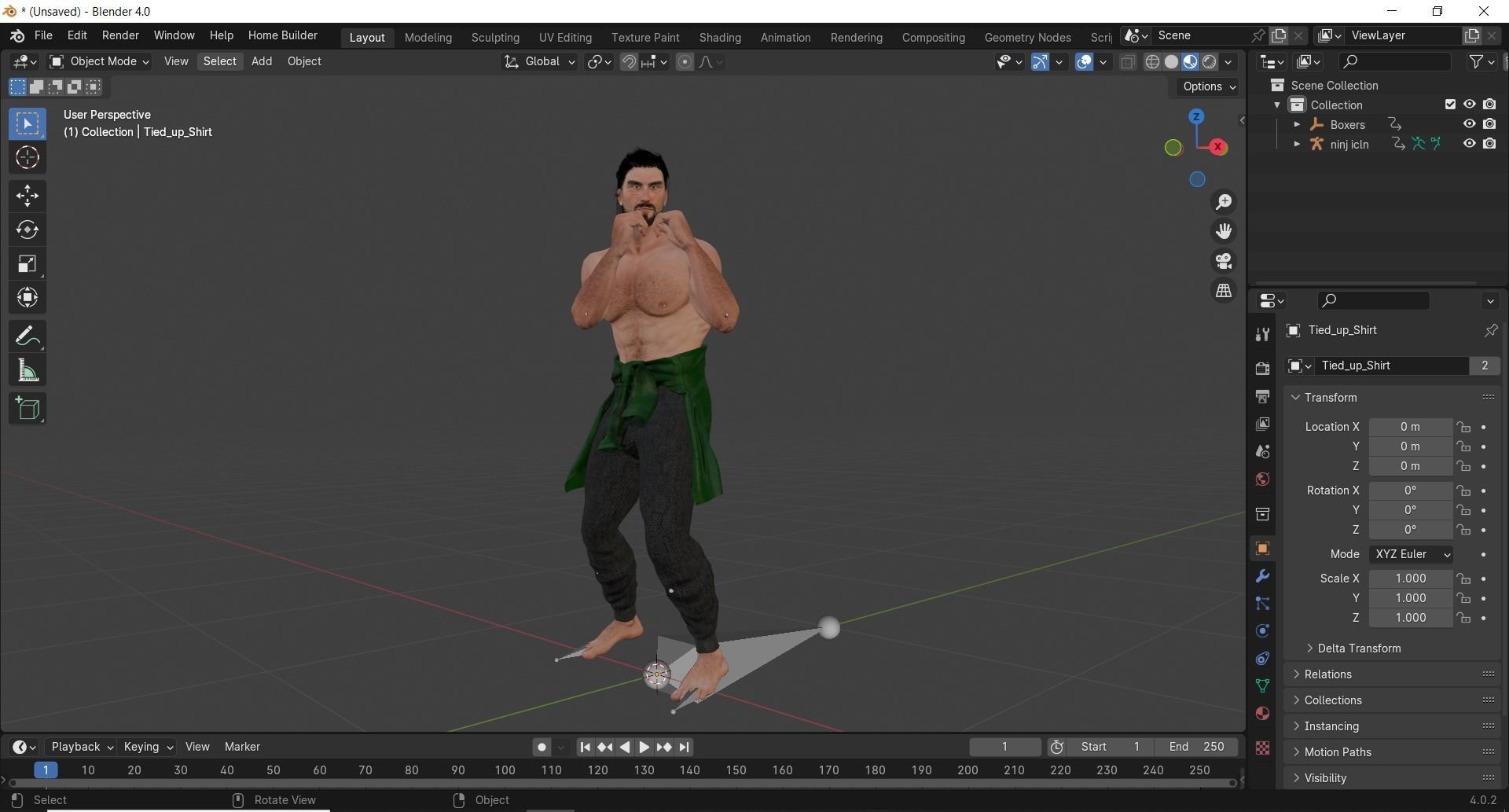 Realistic 3D Samurai Warrior Character Man for Blender Autodesk 3D model_5