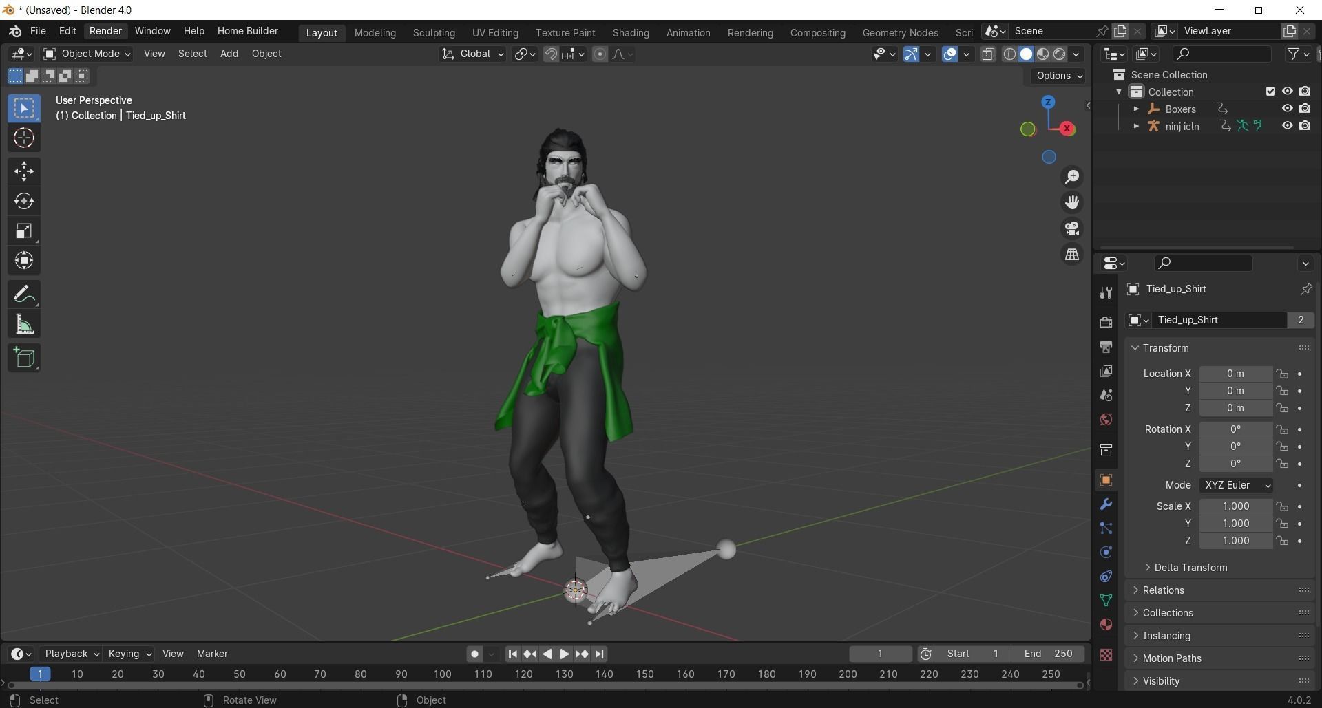 Realistic 3D Samurai Warrior Character Man for Blender Autodesk 3D model_6