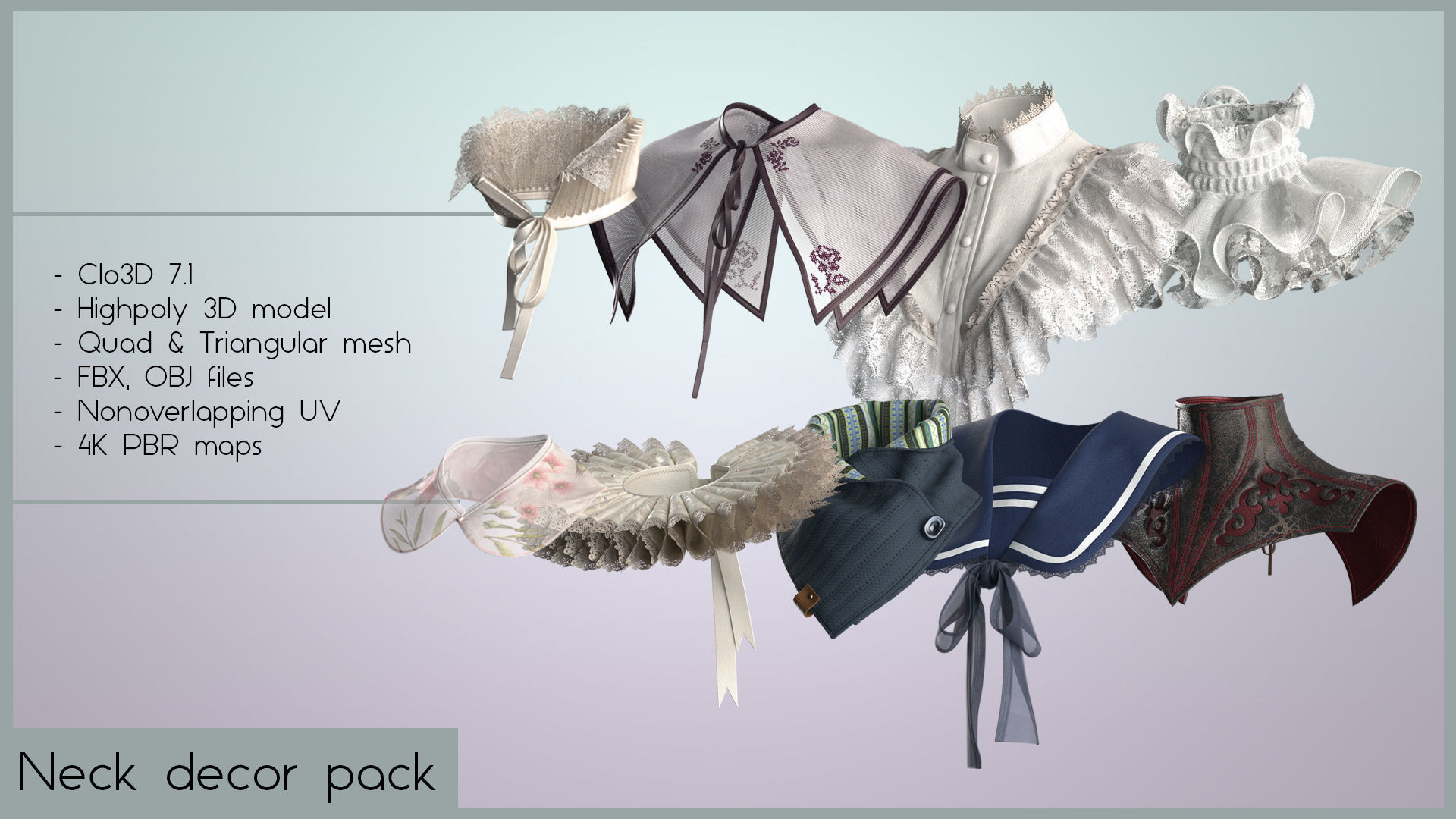 NECK DECOR PACK 3D model_1