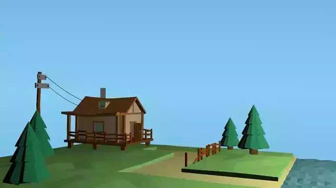 Beautifull low-polly Hause