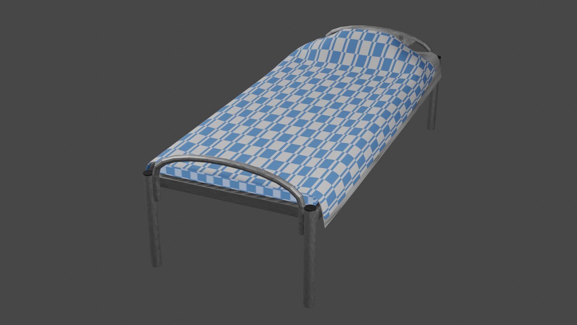 Simple Bed Free 3D model_1