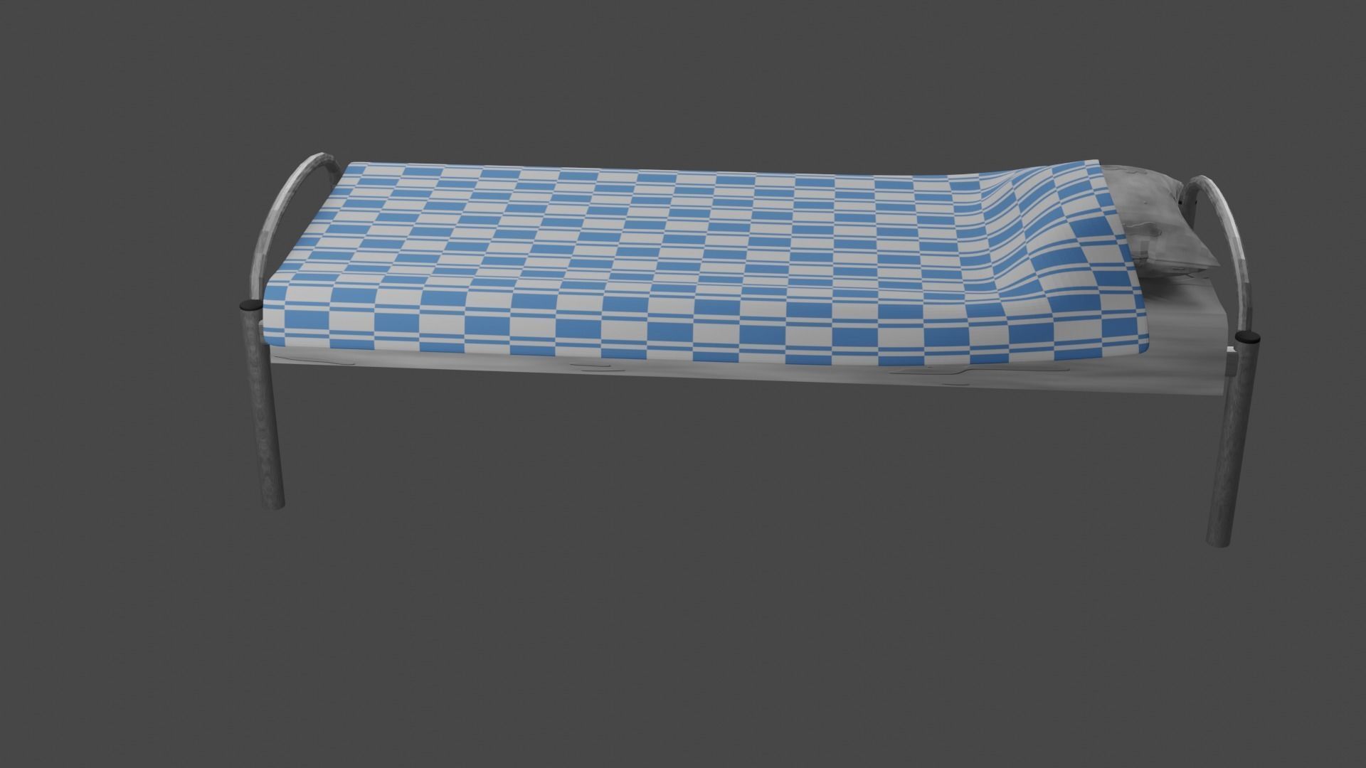 Simple Bed Free 3D model_3