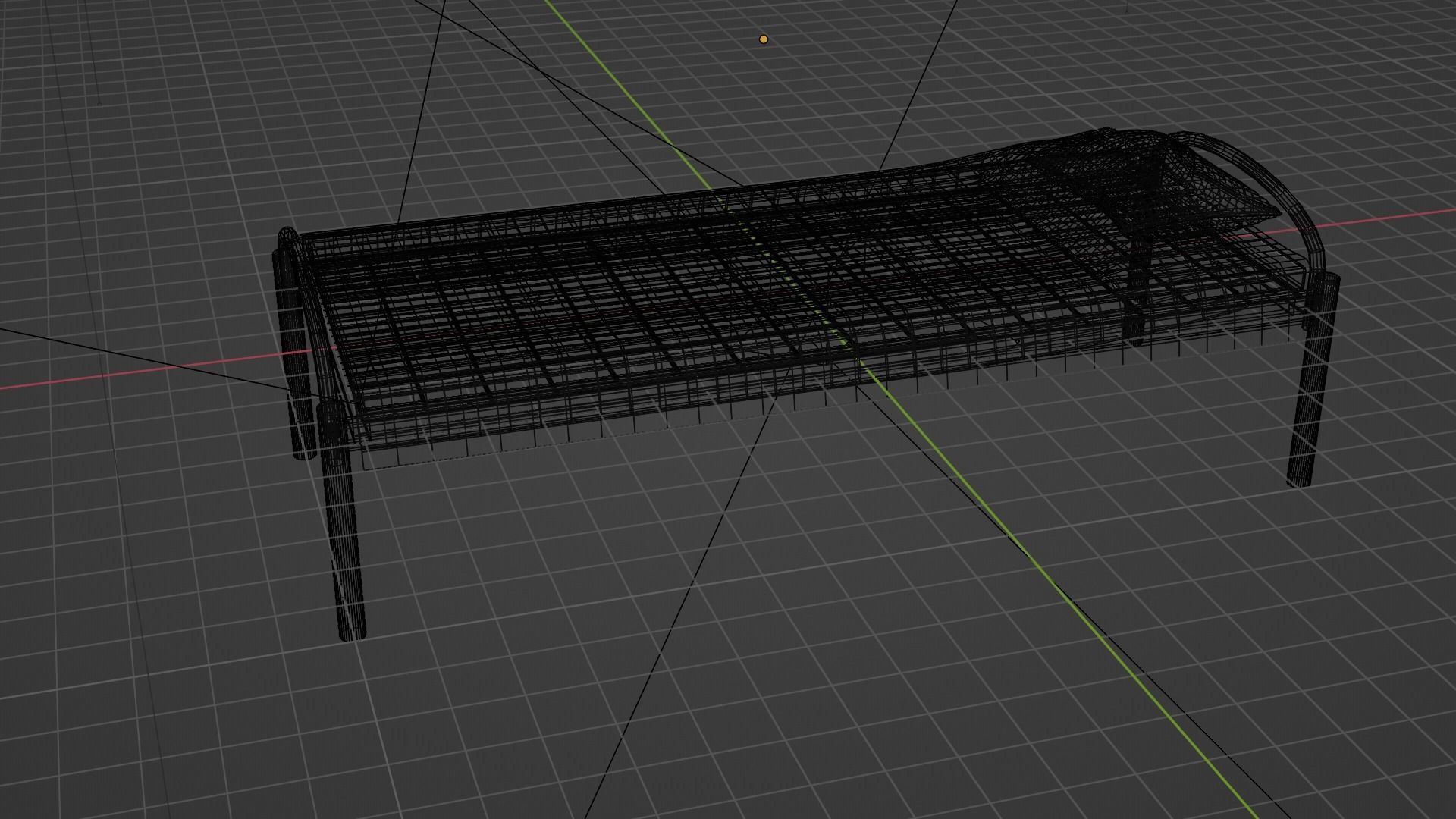 Simple Bed Free 3D model_5