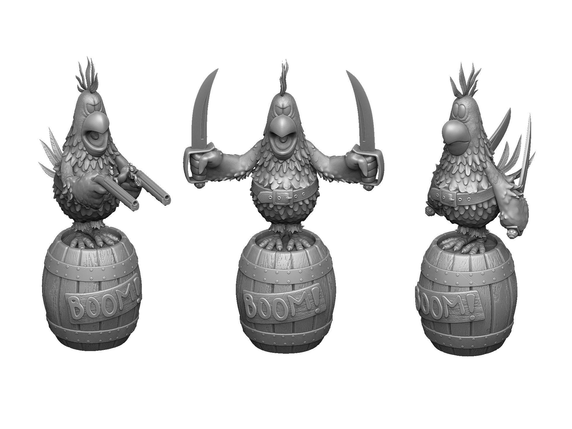 Captain Flint s parrot for 3D printing STL 3D print model_30