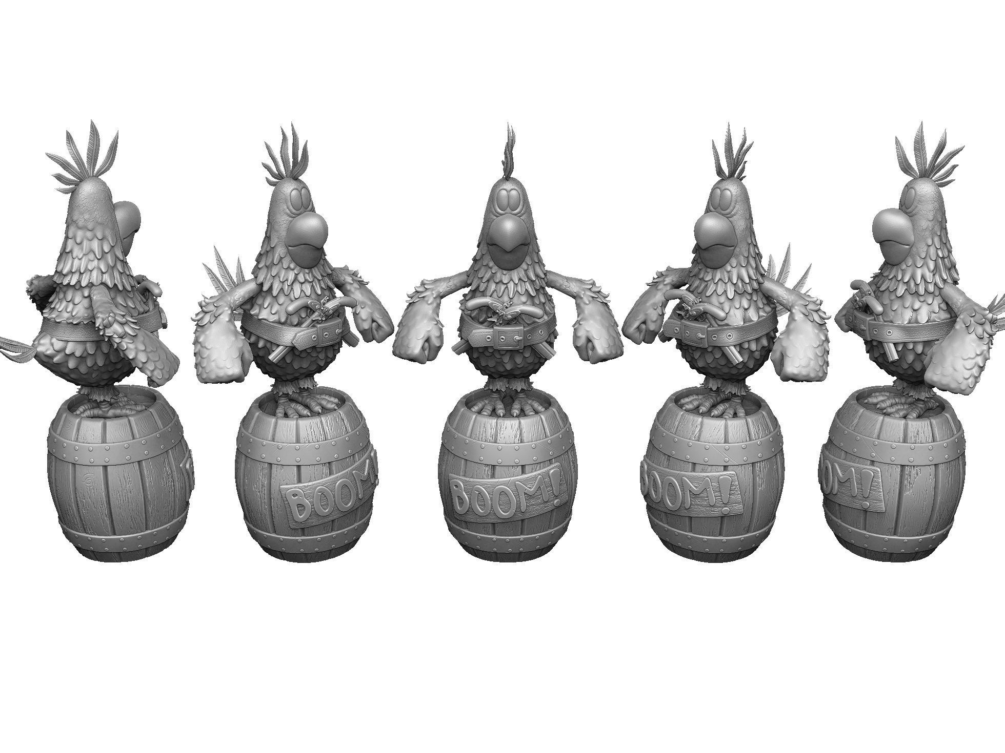 Captain Flint s parrot for 3D printing STL 3D print model_24
